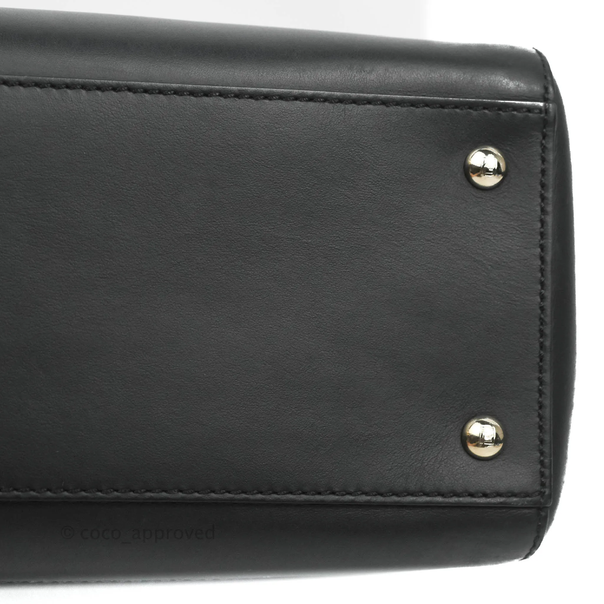 Fendi DotCom Satchel Bag Black Royal Blue Calfskin