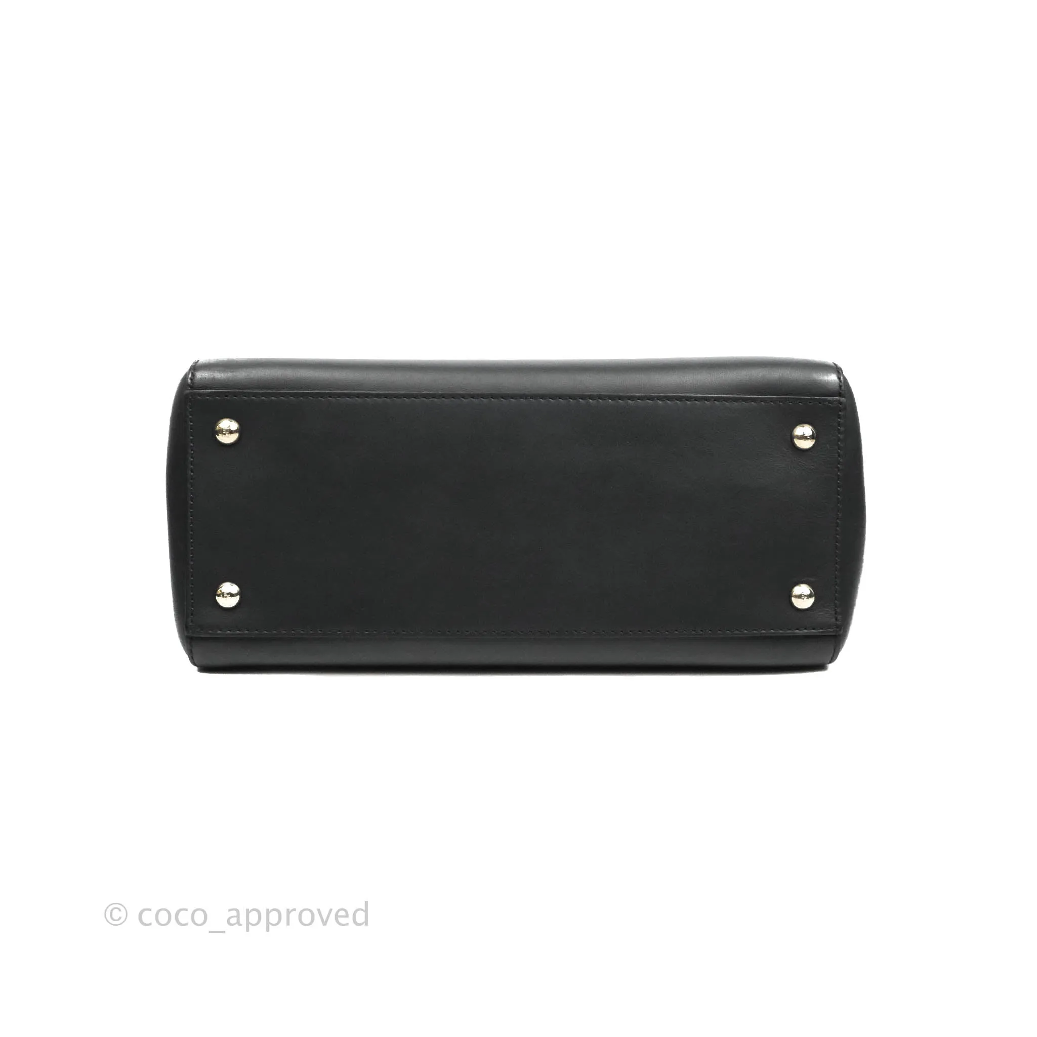 Fendi DotCom Satchel Bag Black Royal Blue Calfskin