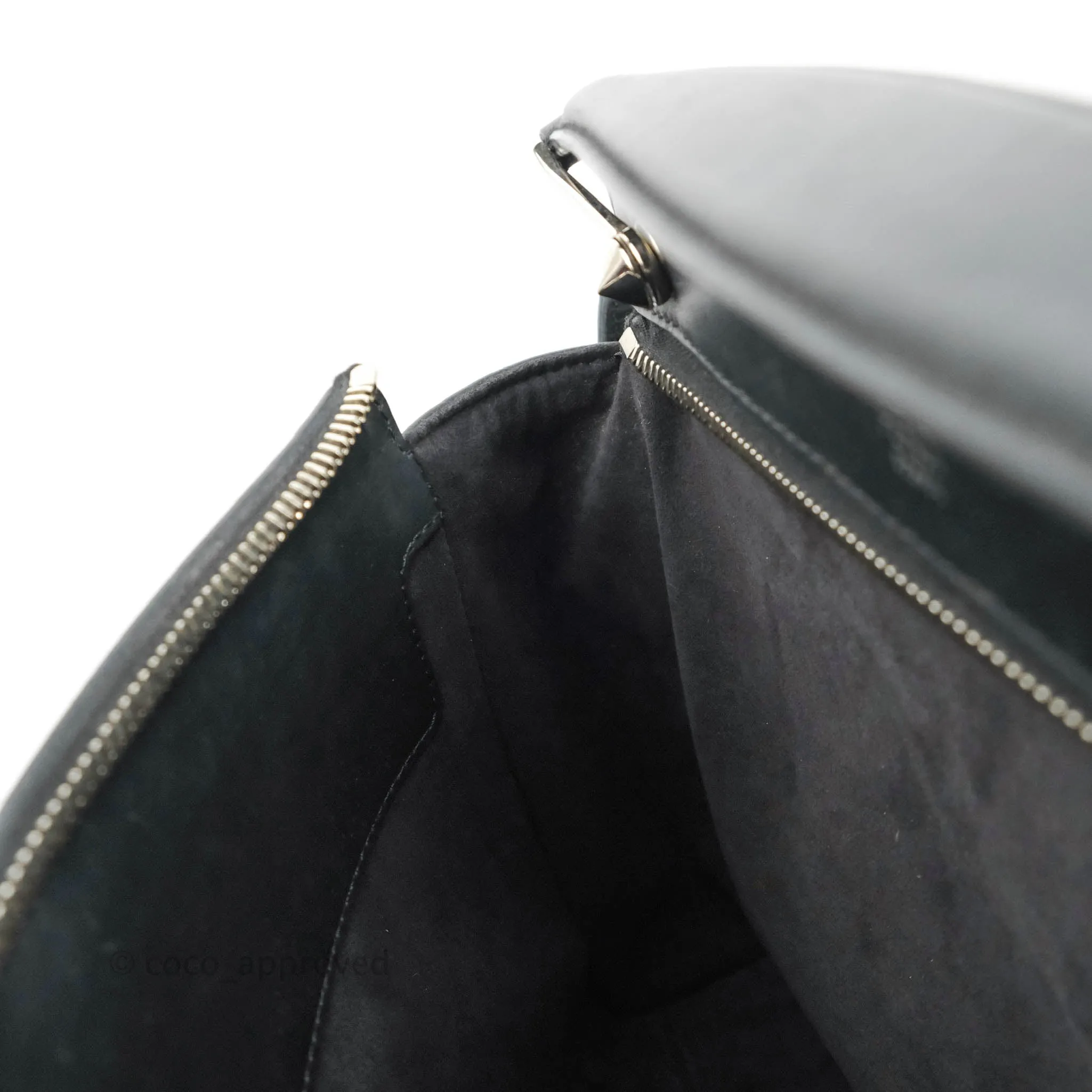 Fendi DotCom Satchel Bag Black Royal Blue Calfskin