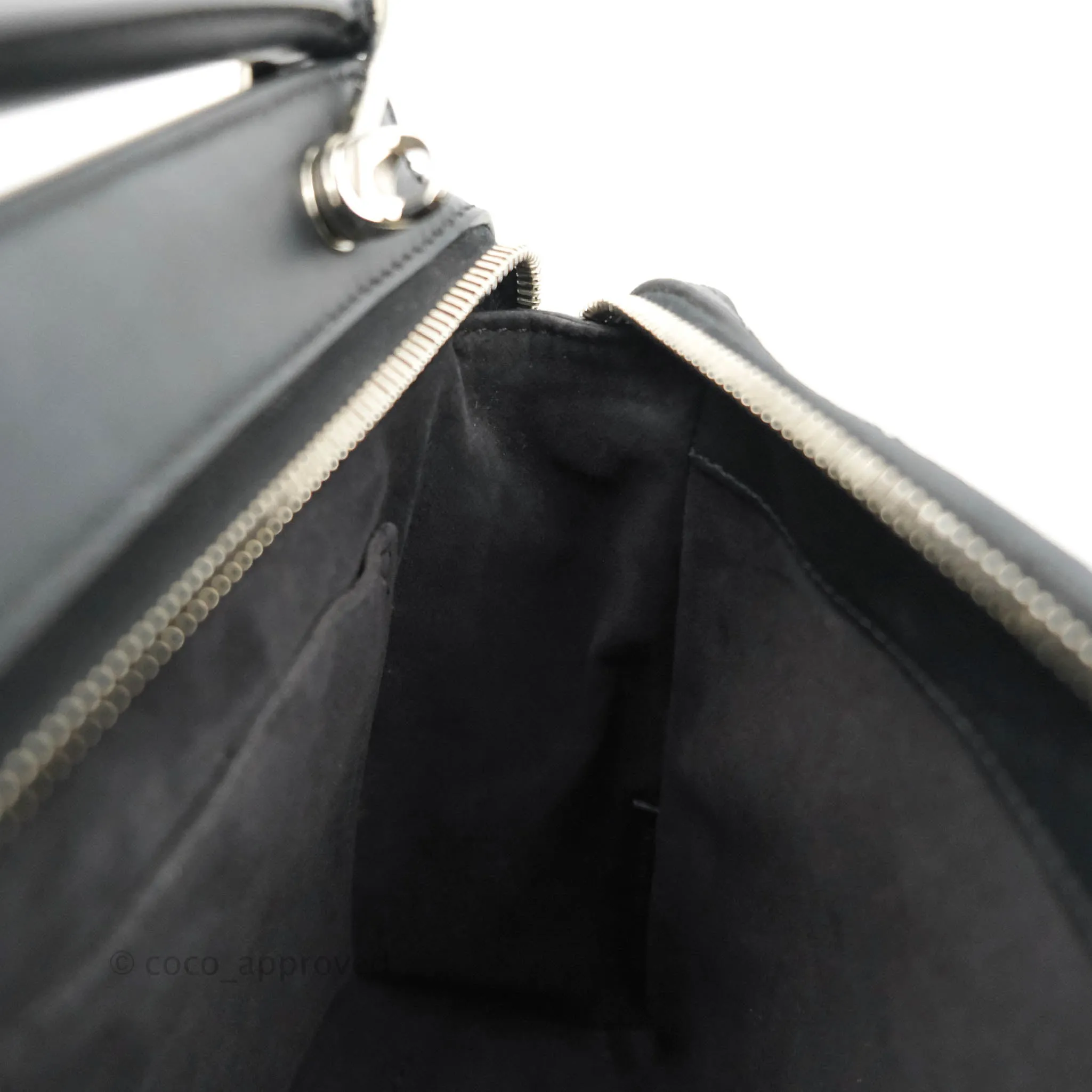 Fendi DotCom Satchel Bag Black Royal Blue Calfskin