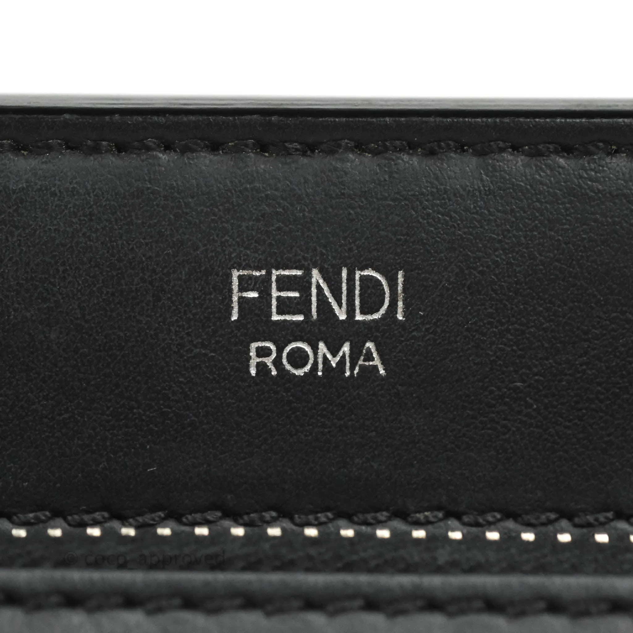 Fendi DotCom Satchel Bag Black Royal Blue Calfskin