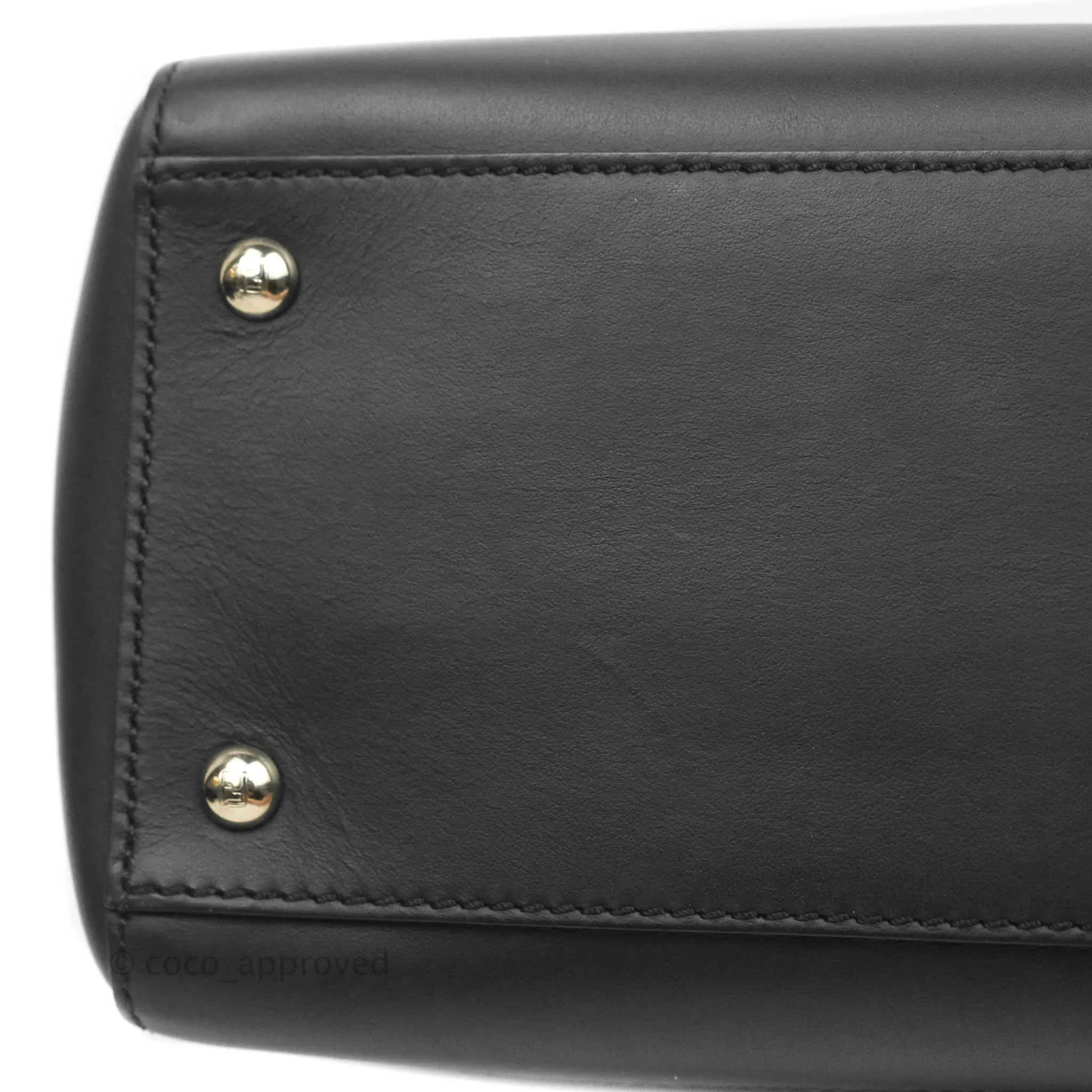 Fendi DotCom Satchel Bag Black Royal Blue Calfskin