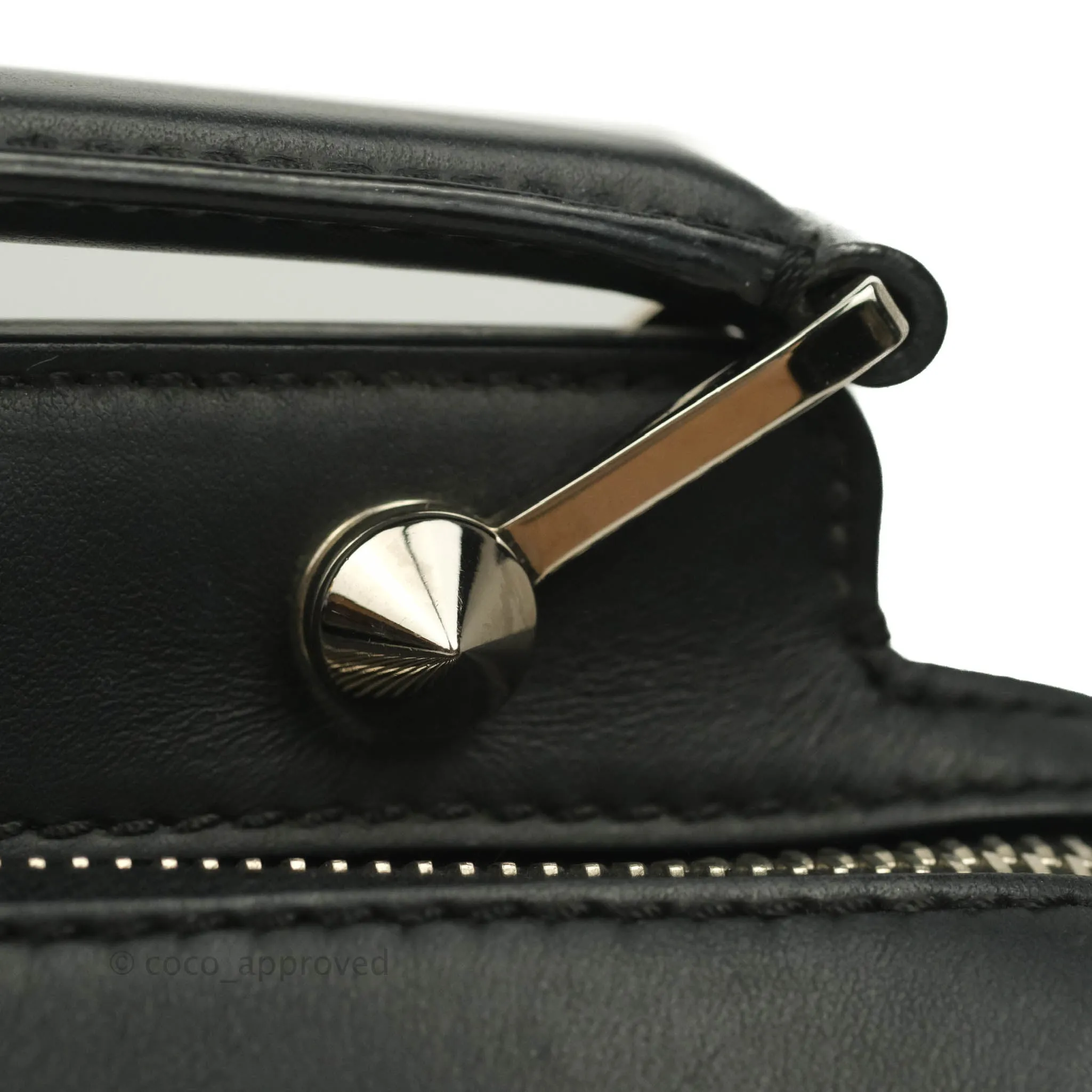 Fendi DotCom Satchel Bag Black Royal Blue Calfskin