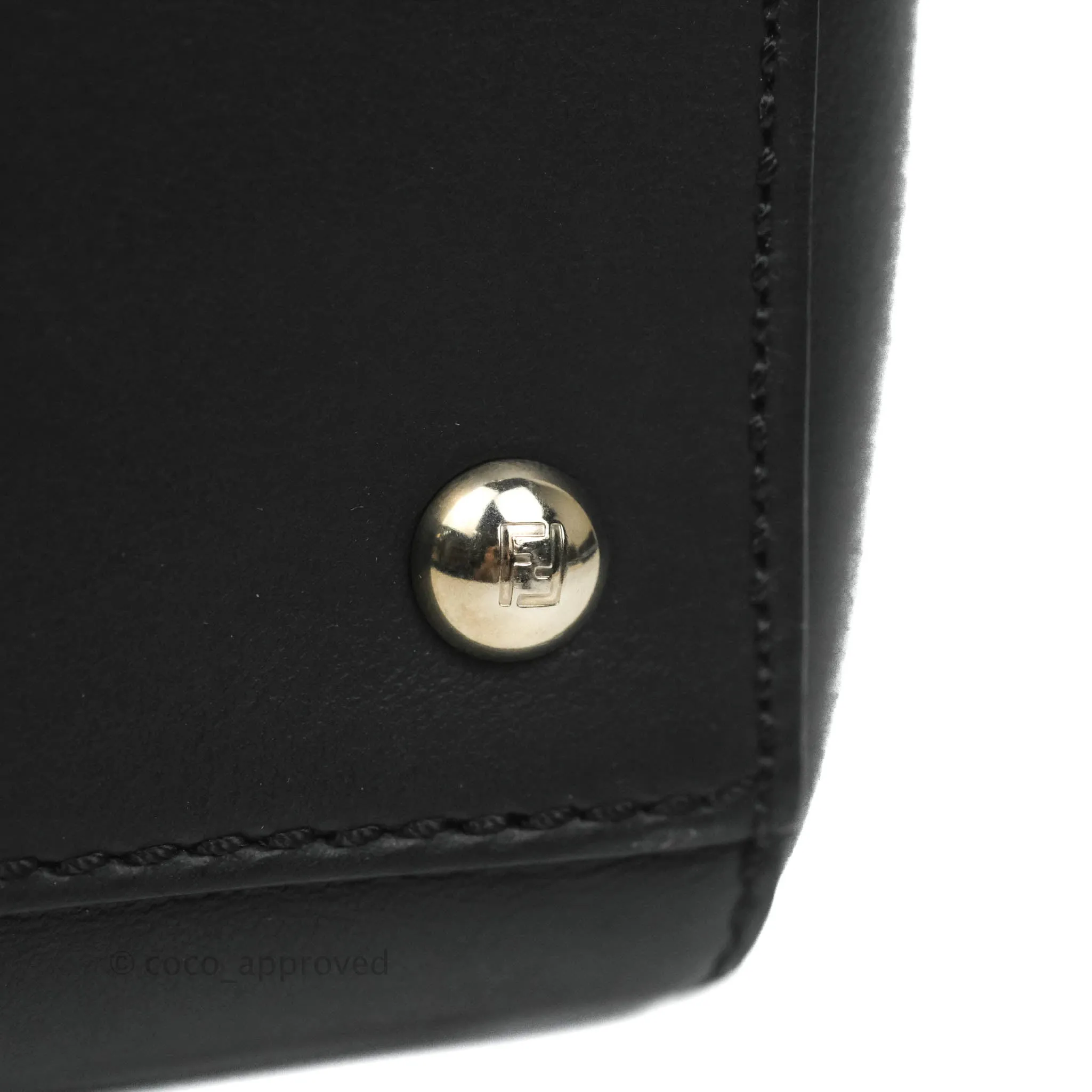 Fendi DotCom Satchel Bag Black Royal Blue Calfskin