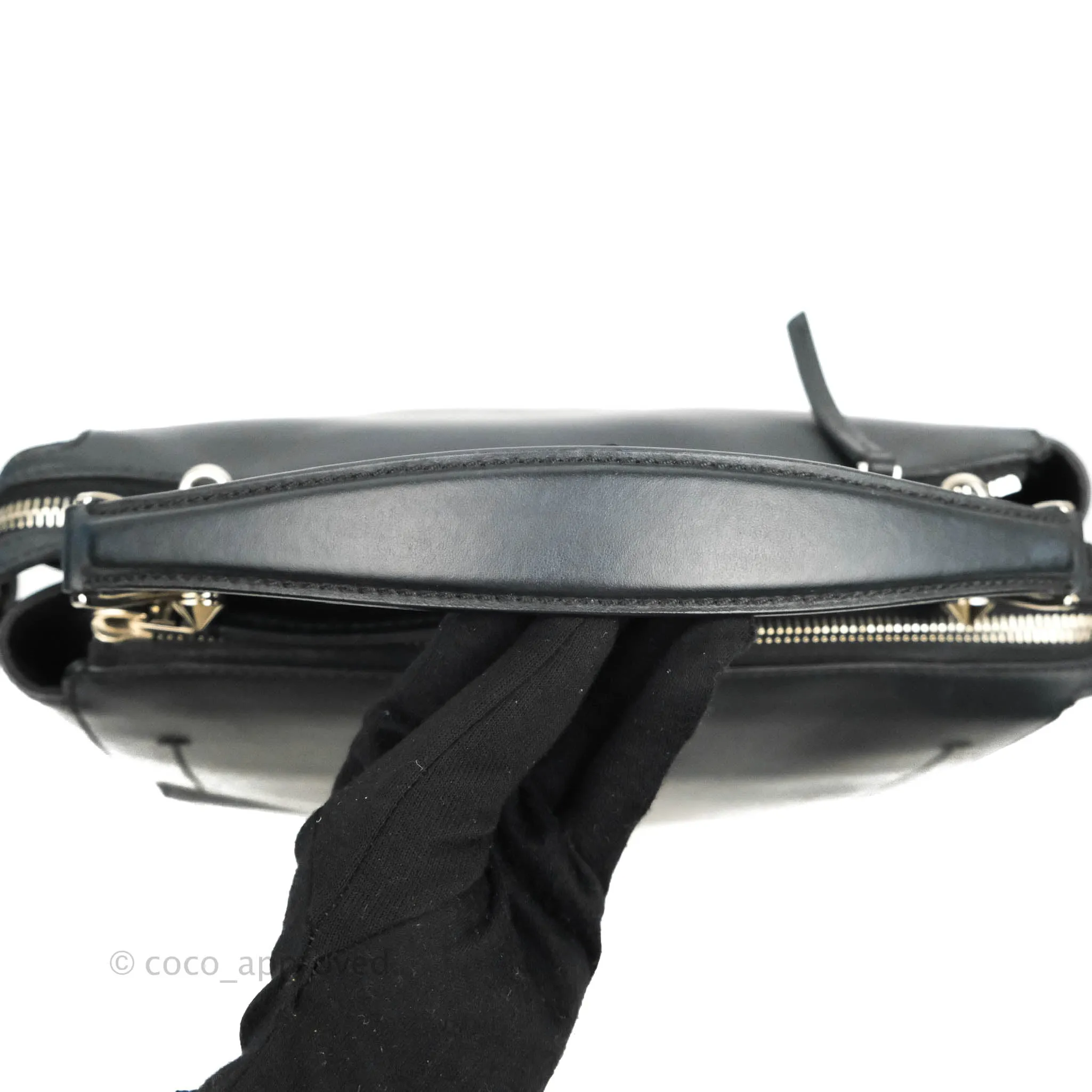 Fendi DotCom Satchel Bag Black Royal Blue Calfskin