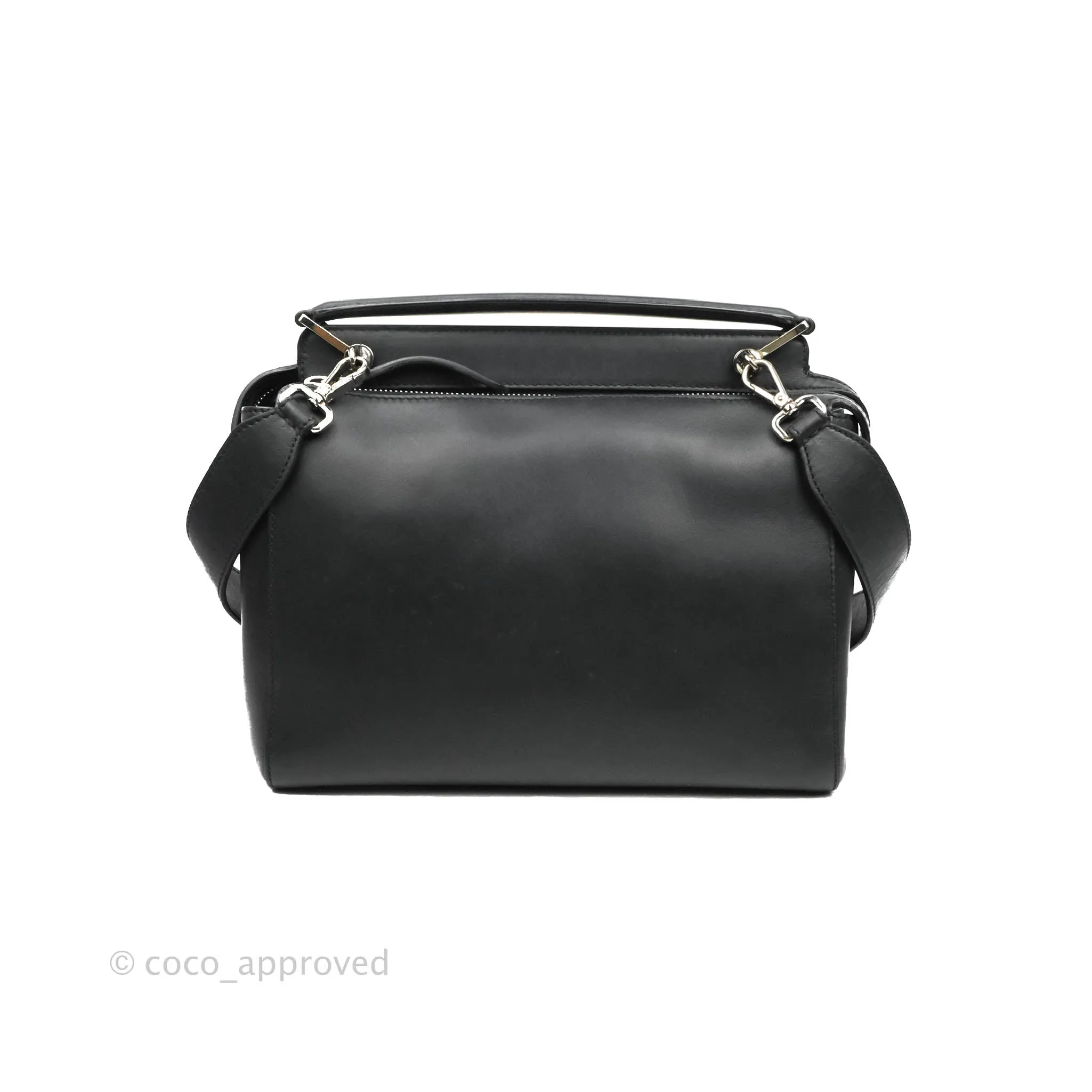 Fendi DotCom Satchel Bag Black Royal Blue Calfskin