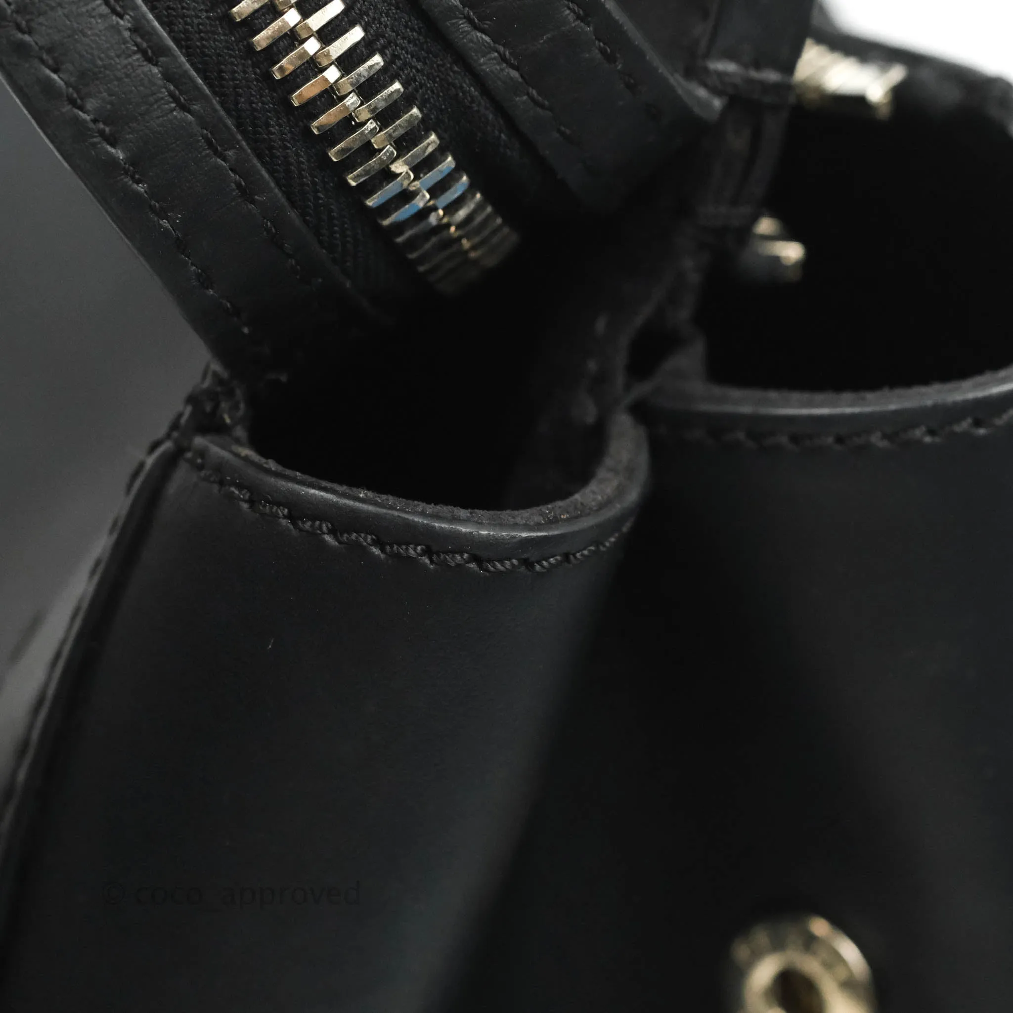 Fendi DotCom Satchel Bag Black Royal Blue Calfskin