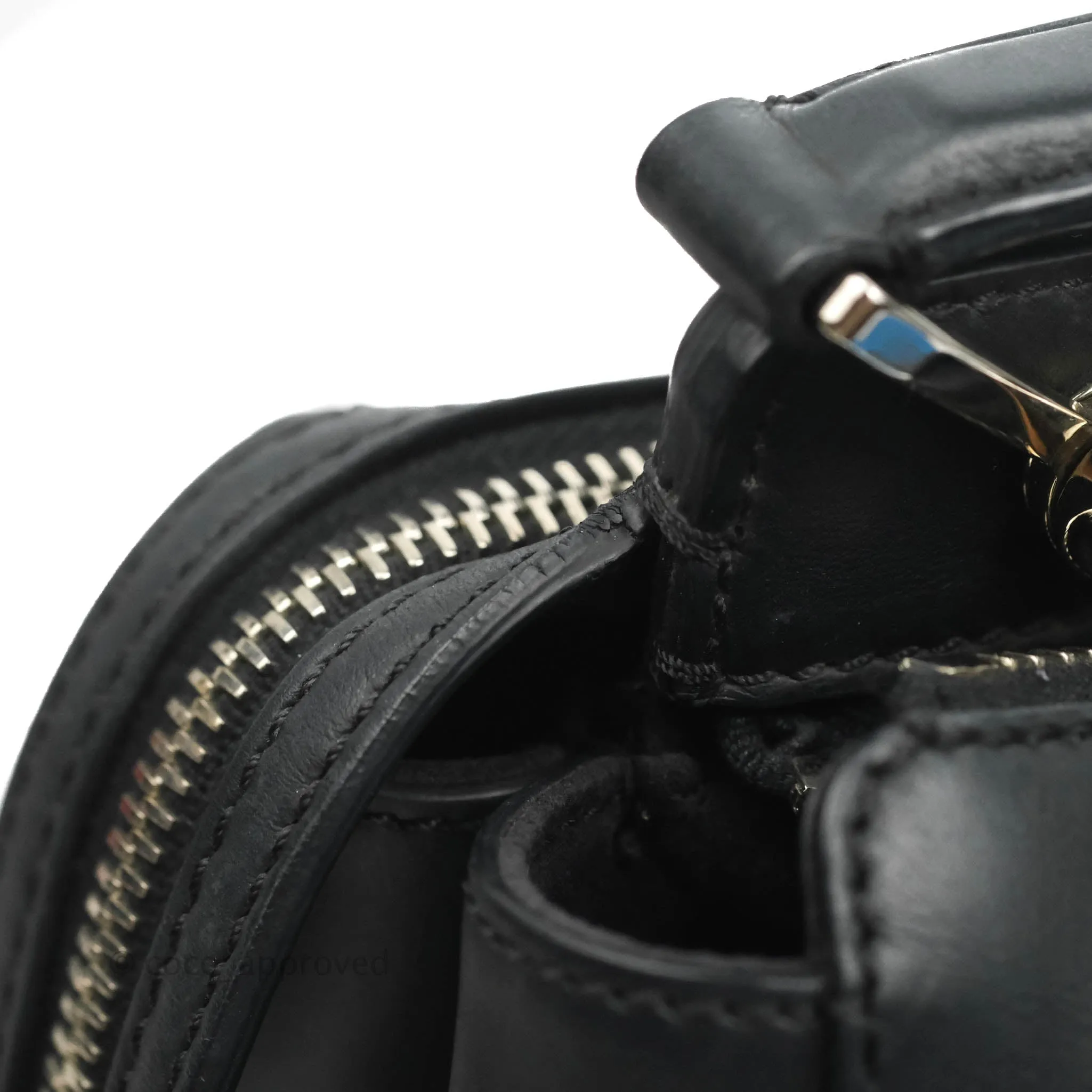 Fendi DotCom Satchel Bag Black Royal Blue Calfskin