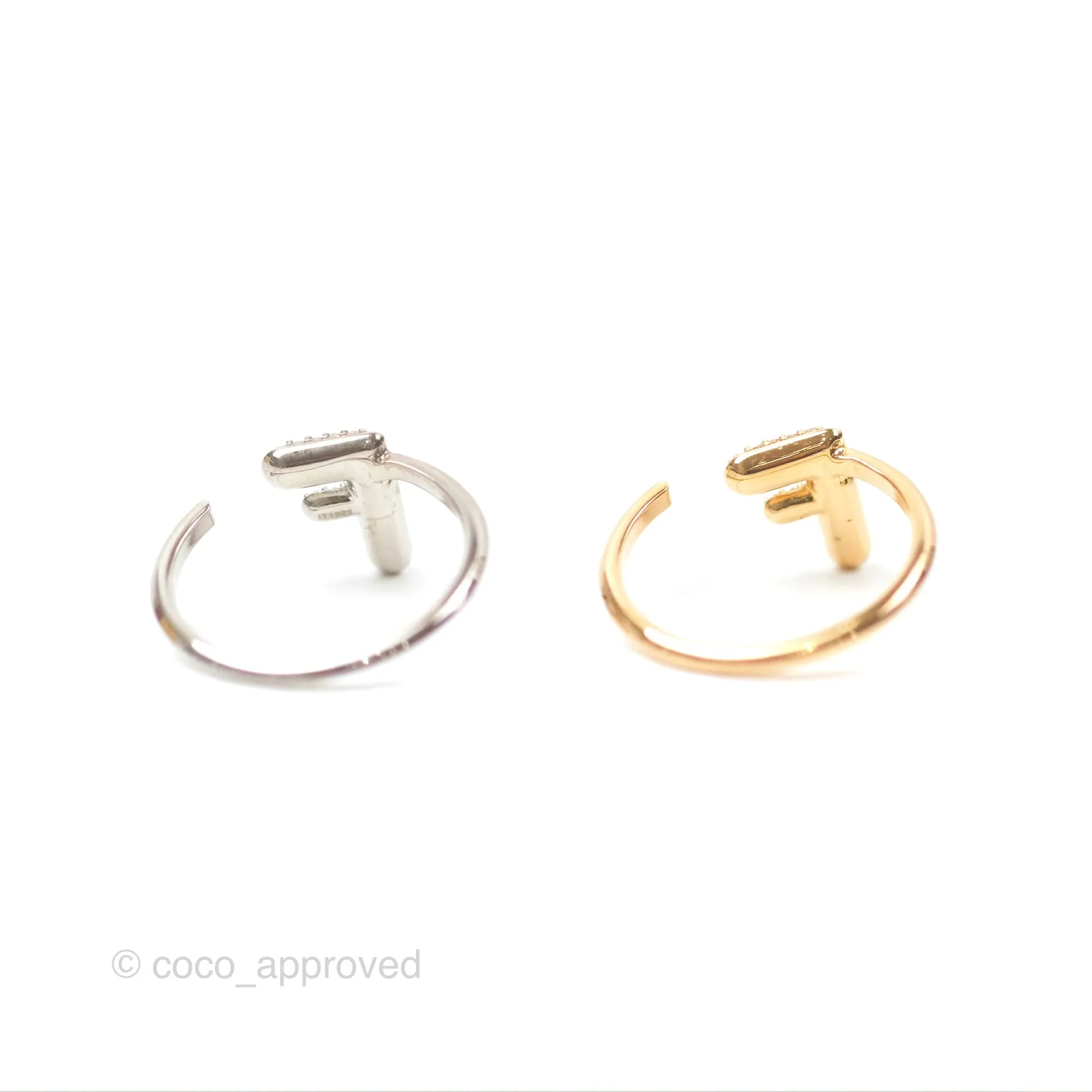 Fendi F is Fendi Ring Crystal Gold Silver