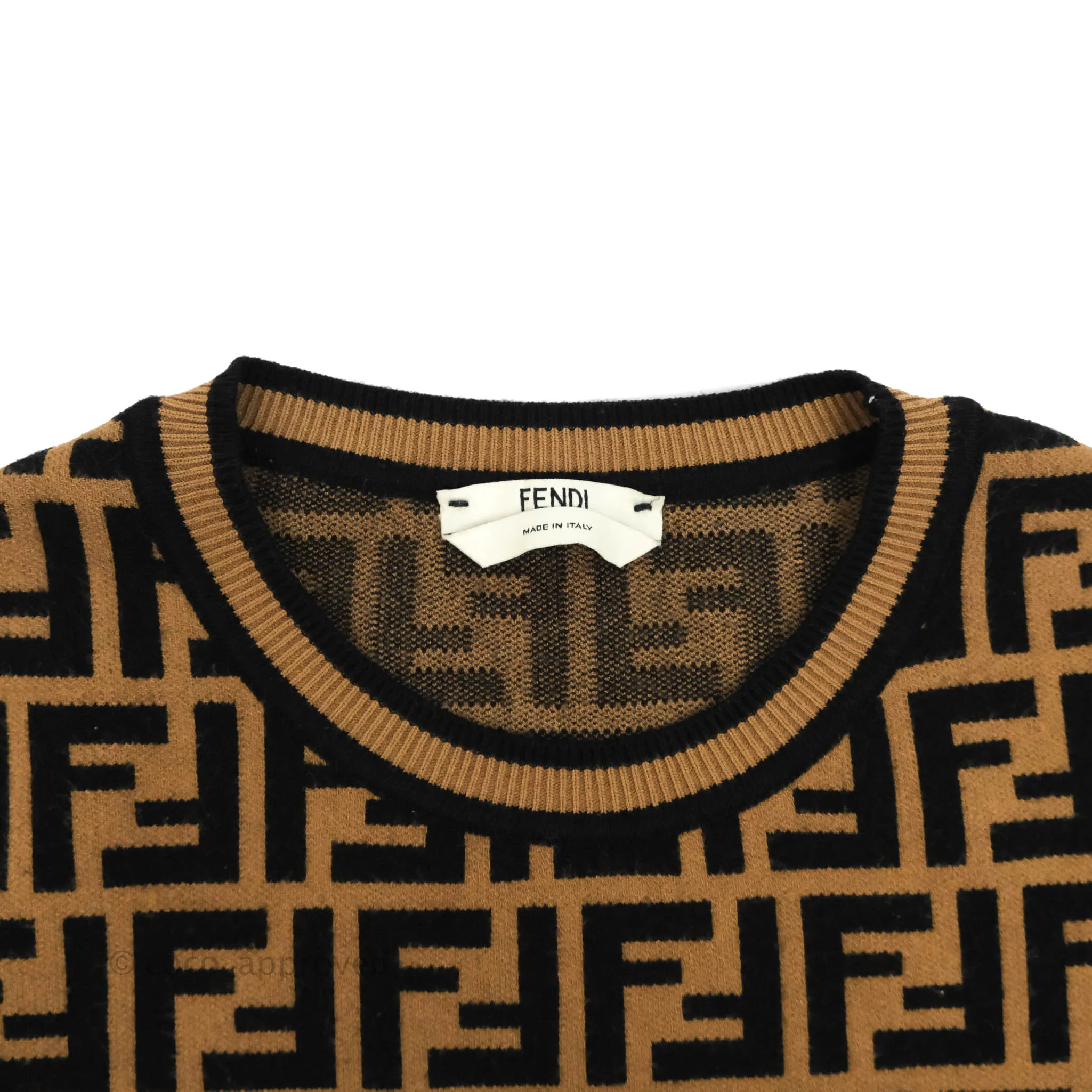 Fendi Fabric FF Motifi Jumper Brown and Black