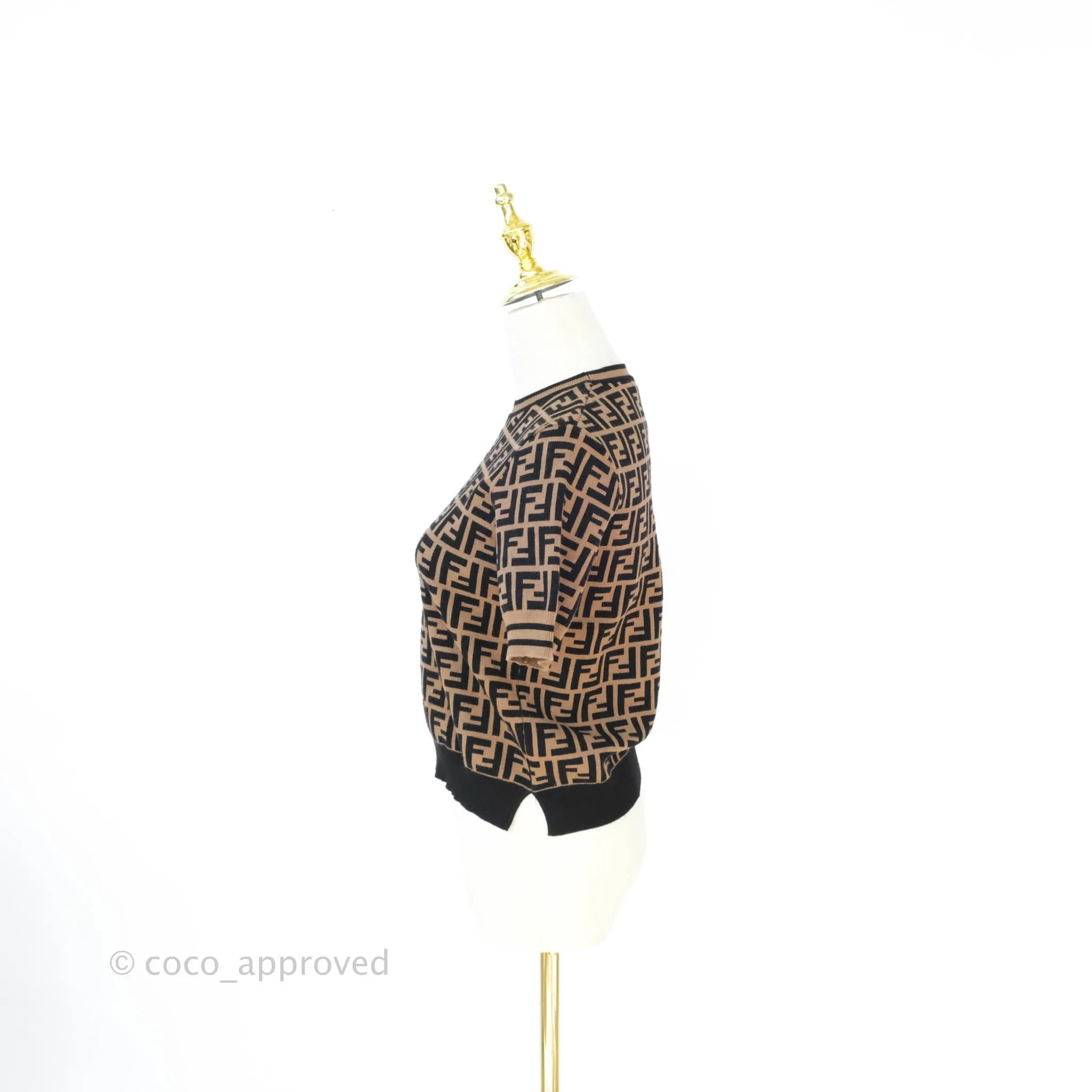 Fendi Fabric FF Motifi Jumper Brown and Black