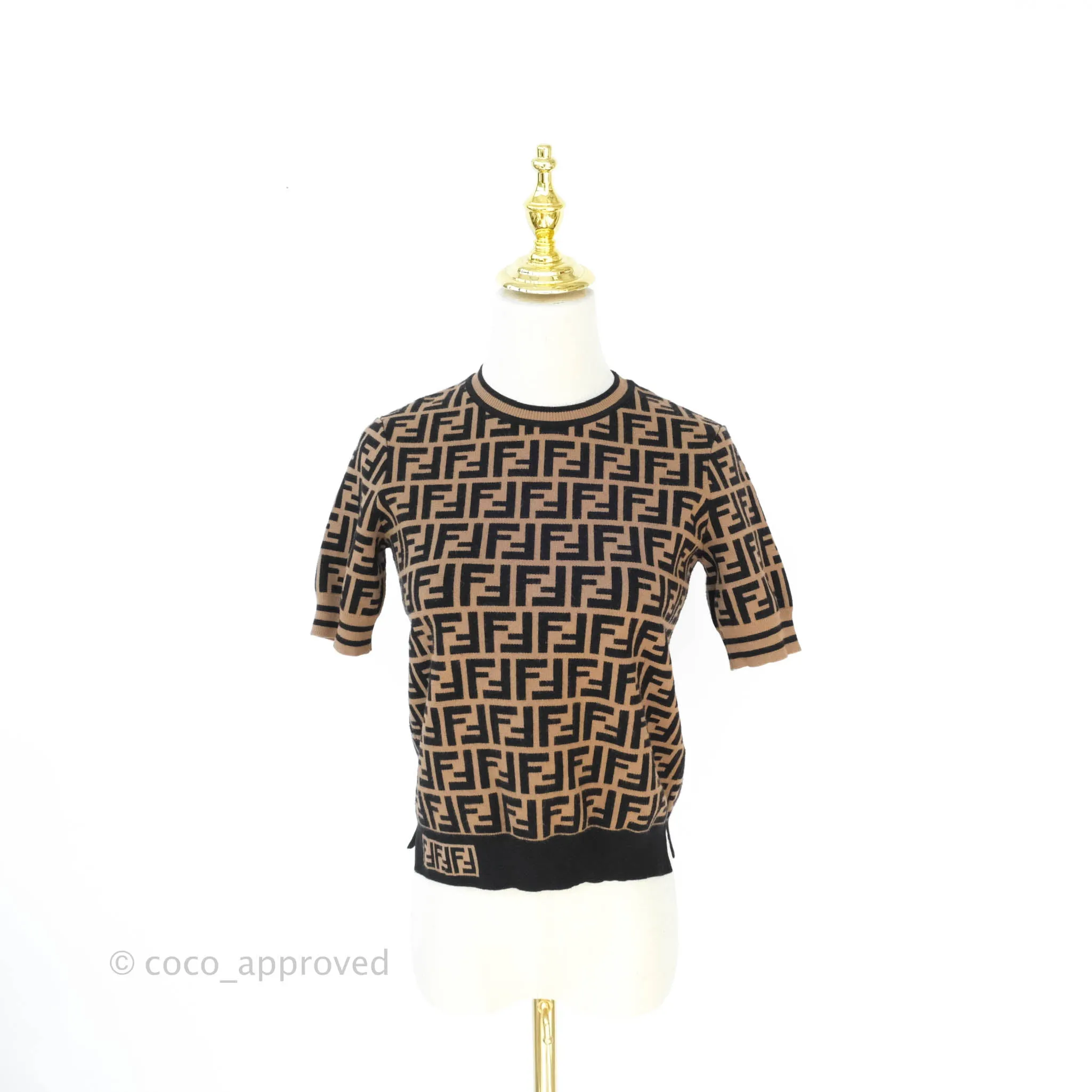 Fendi Fabric FF Motifi Jumper Brown and Black