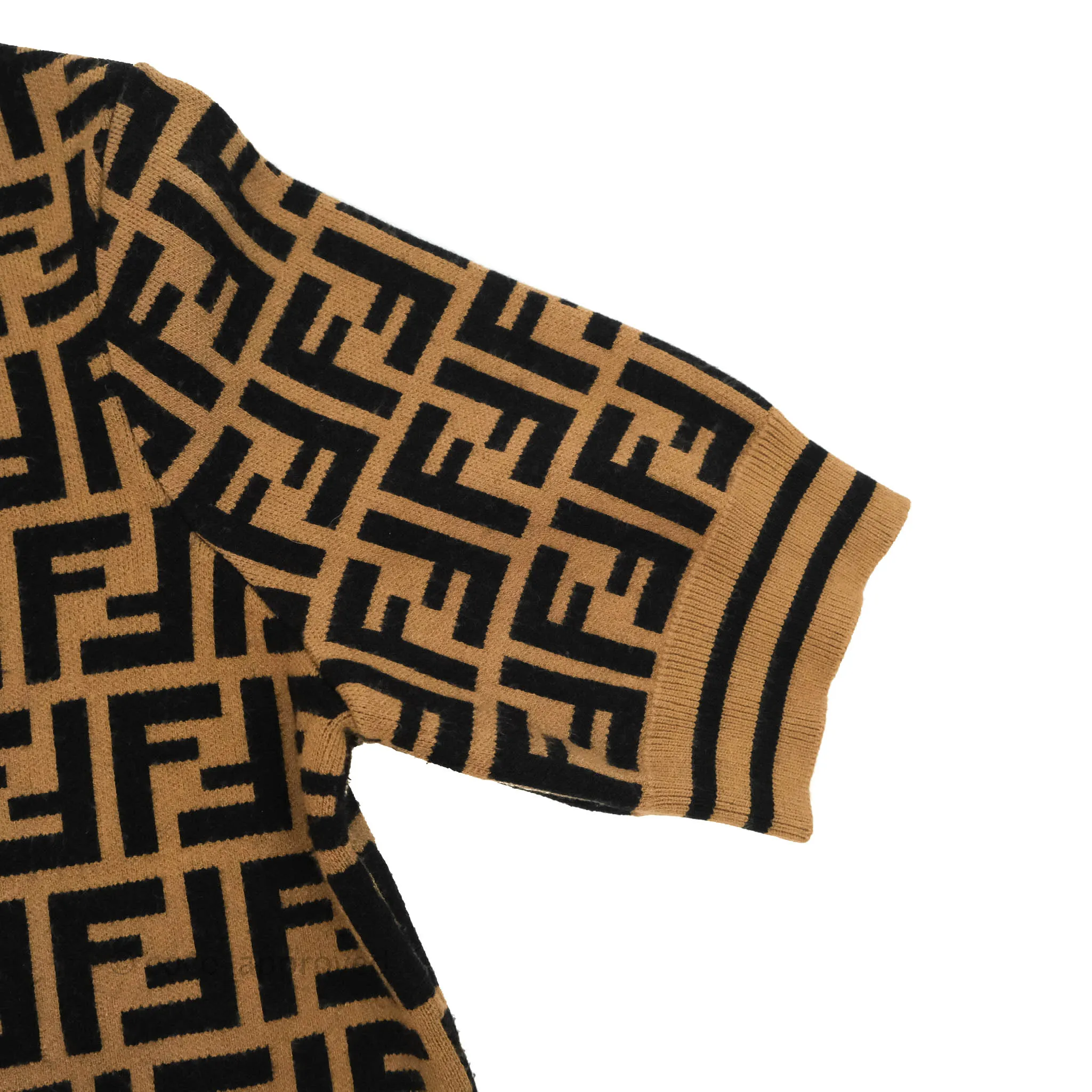 Fendi Fabric FF Motifi Jumper Brown and Black