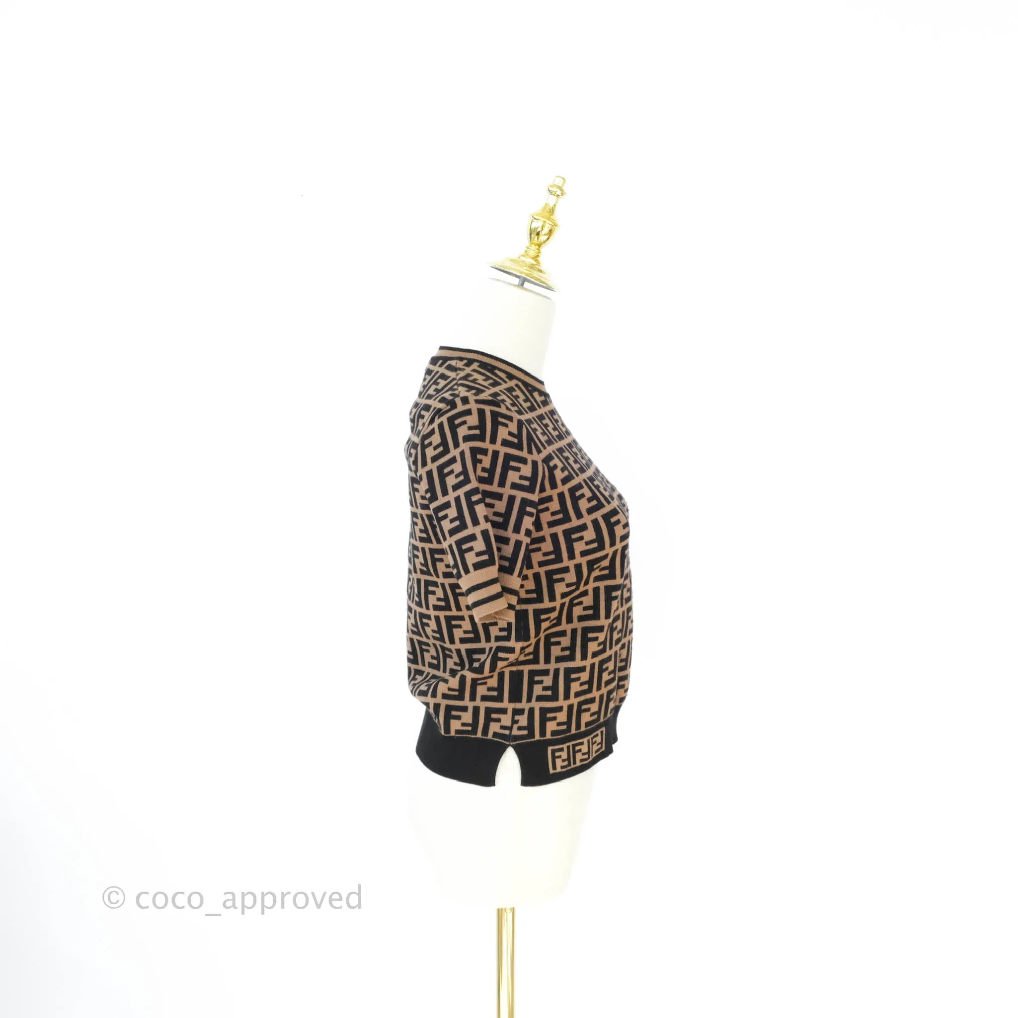 Fendi Fabric FF Motifi Jumper Brown and Black