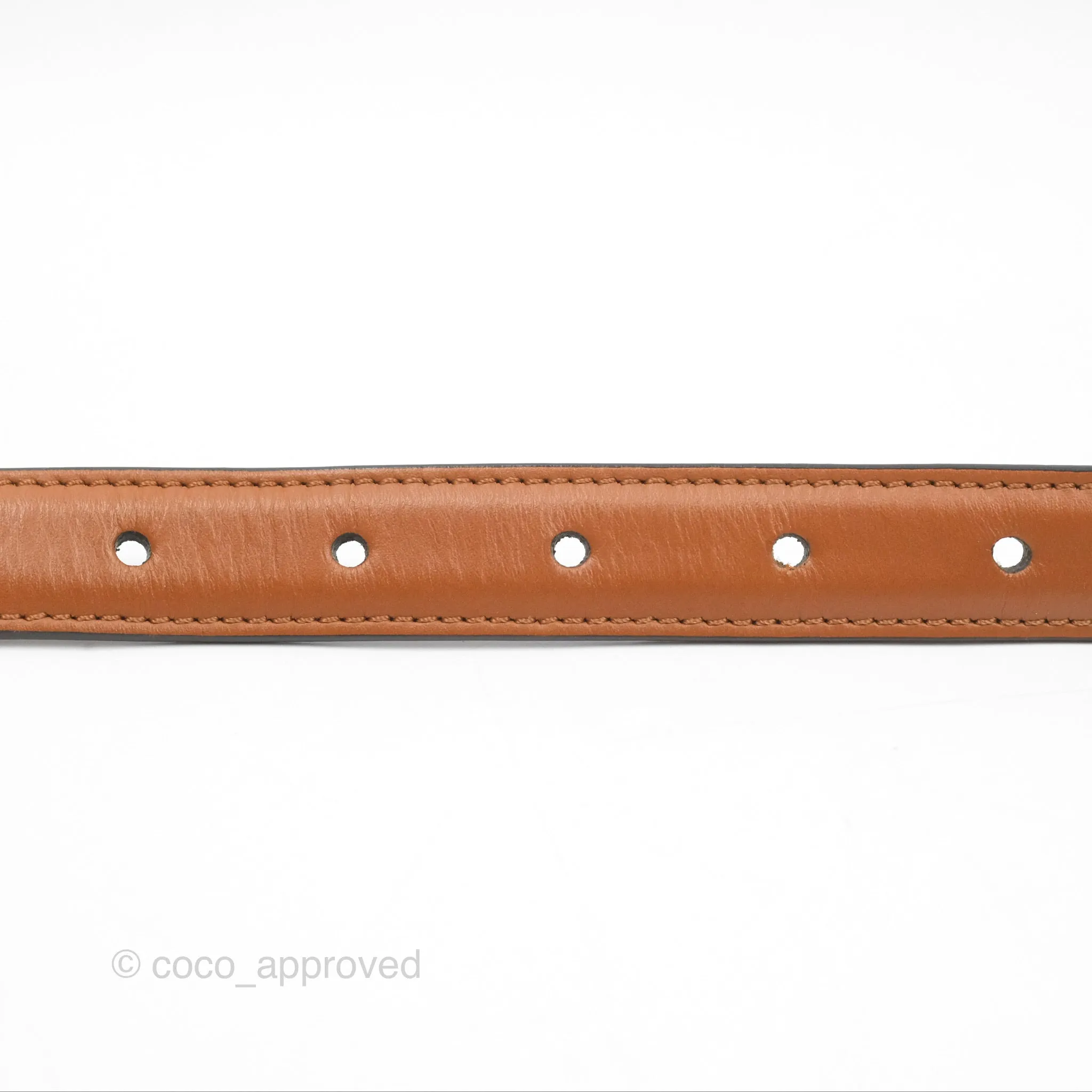 Fendi FF 20 mm Belt Brown Gold Hardware 80 32
