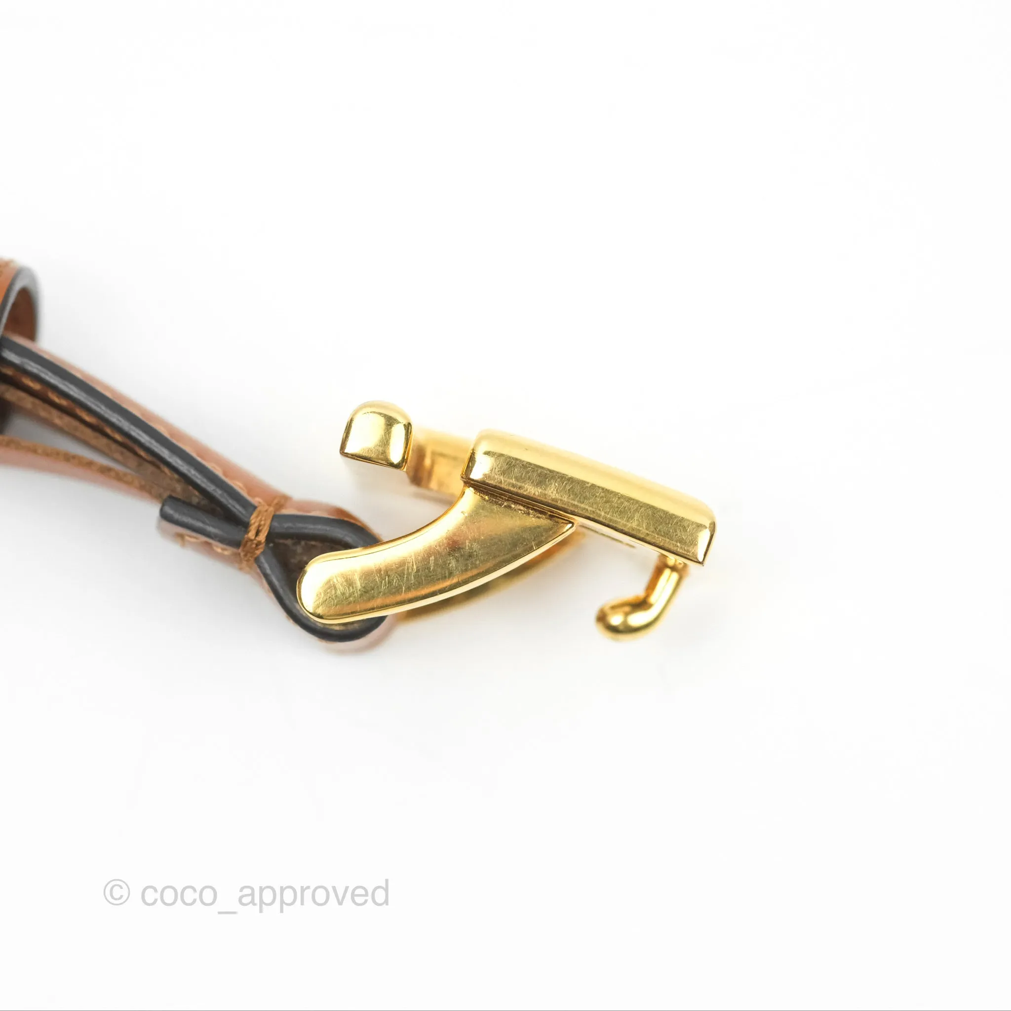 Fendi FF 20 mm Belt Brown Gold Hardware 80 32