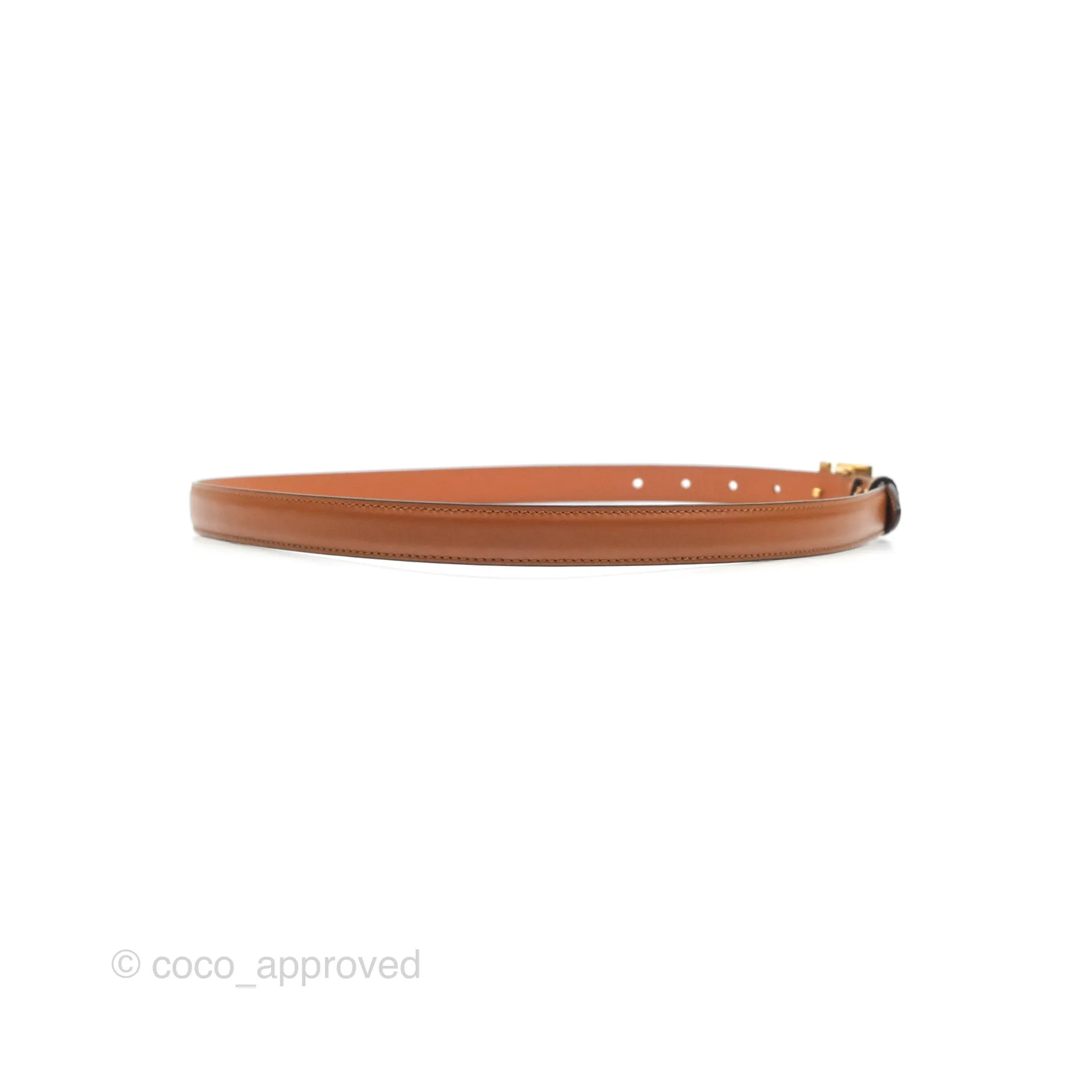 Fendi FF 20 mm Belt Brown Gold Hardware 80 32