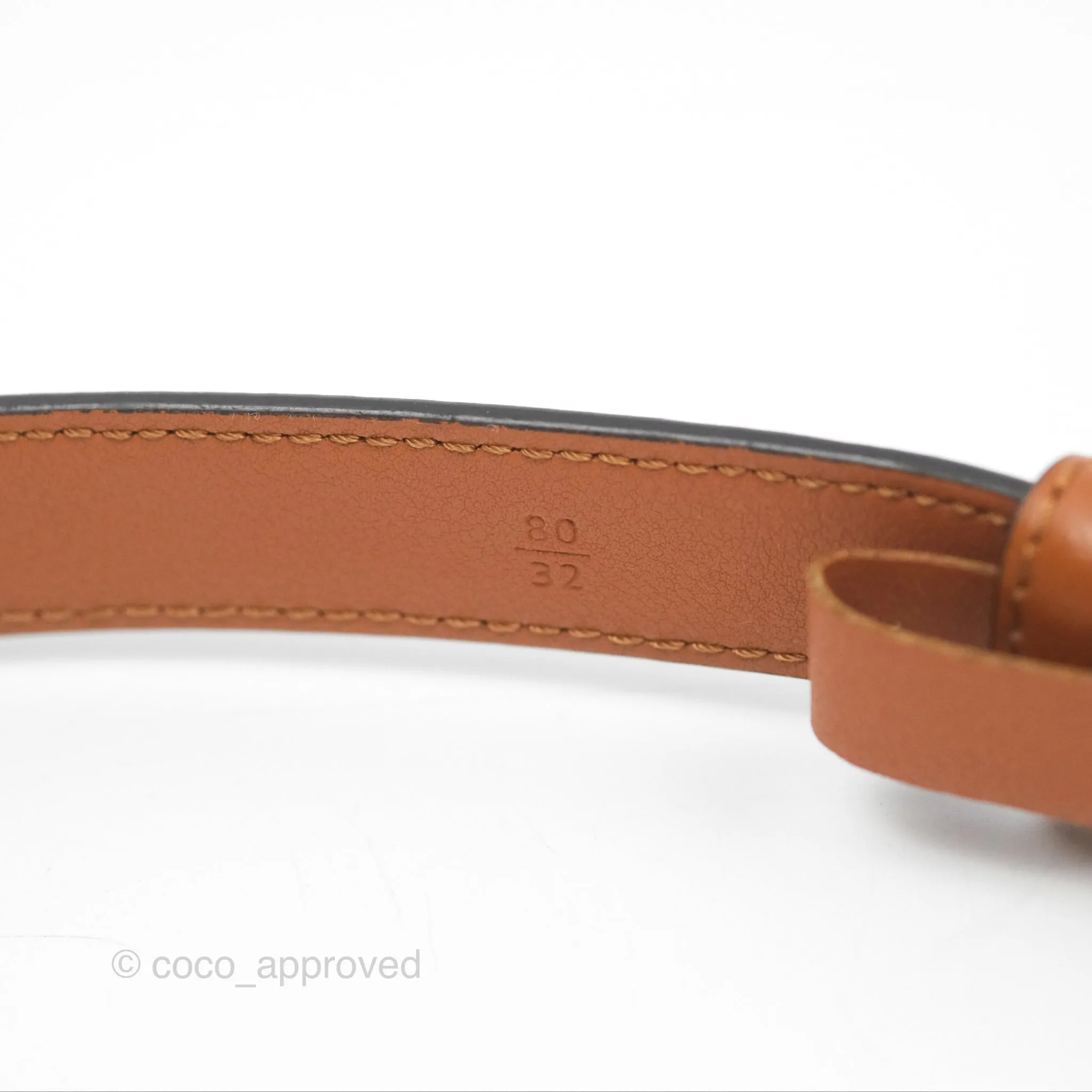 Fendi FF 20 mm Belt Brown Gold Hardware 80 32