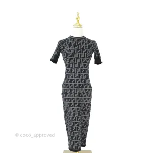 Fendi FF Motif Fabric Dress Black