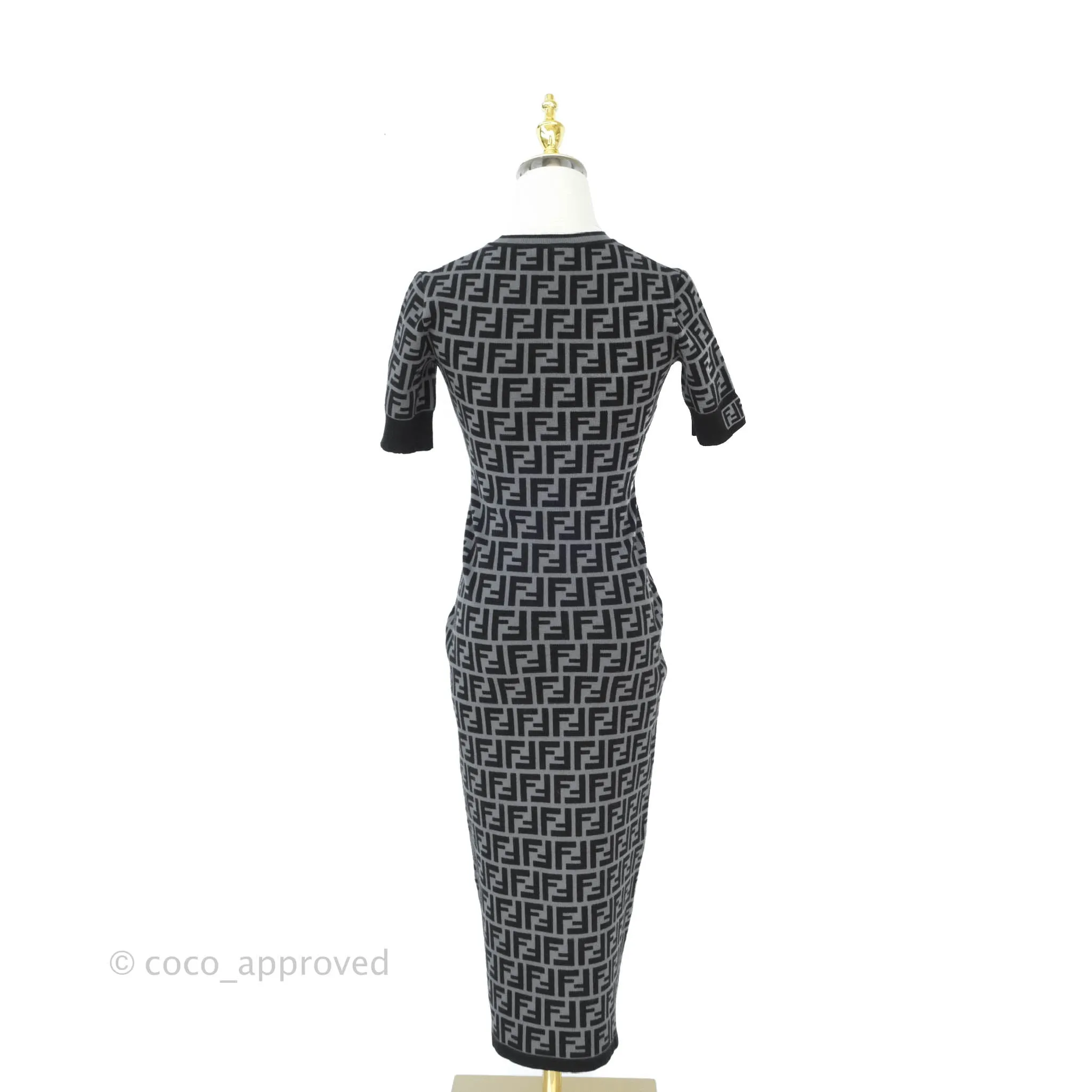 Fendi FF Motif Fabric Dress Black