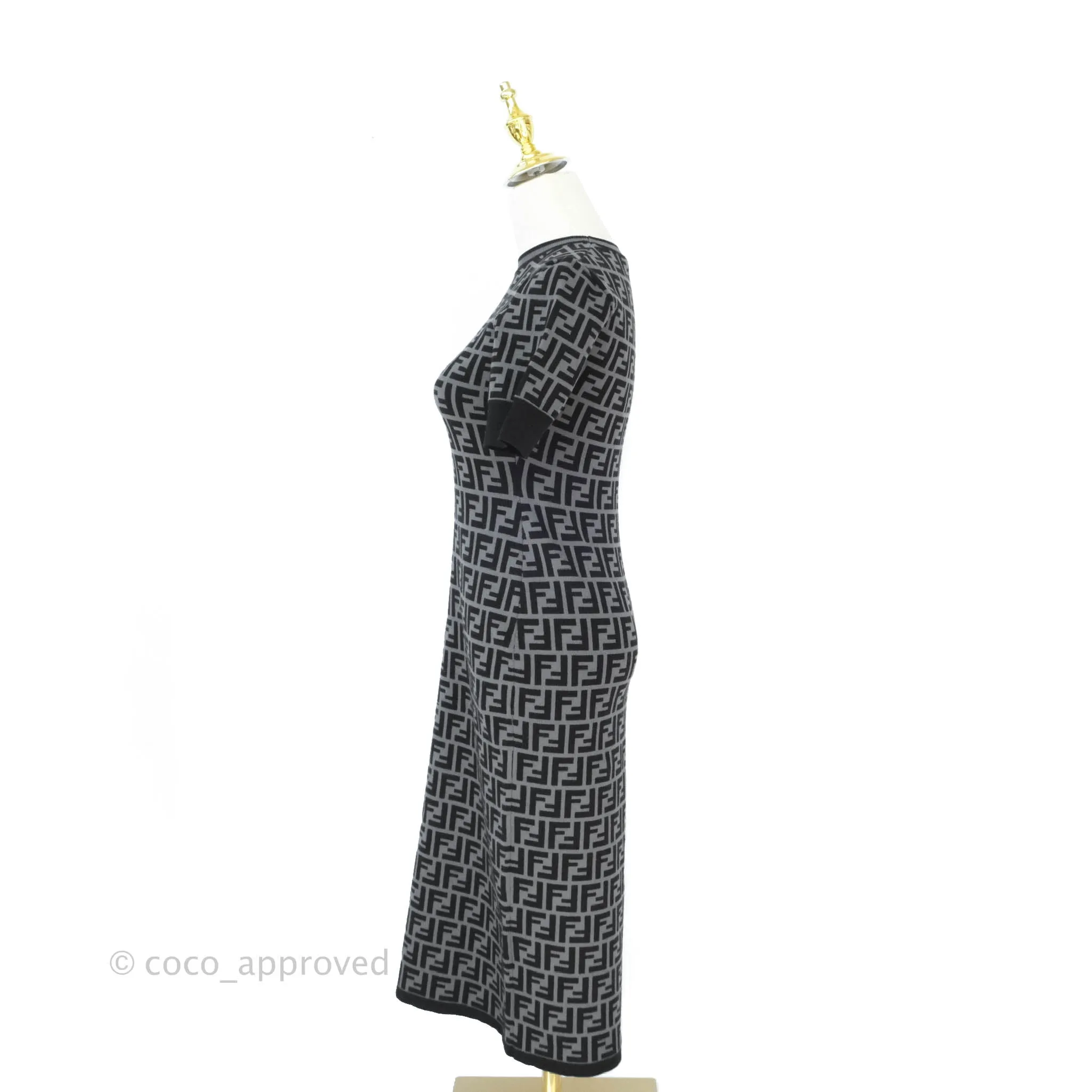 Fendi FF Motif Fabric Dress Black