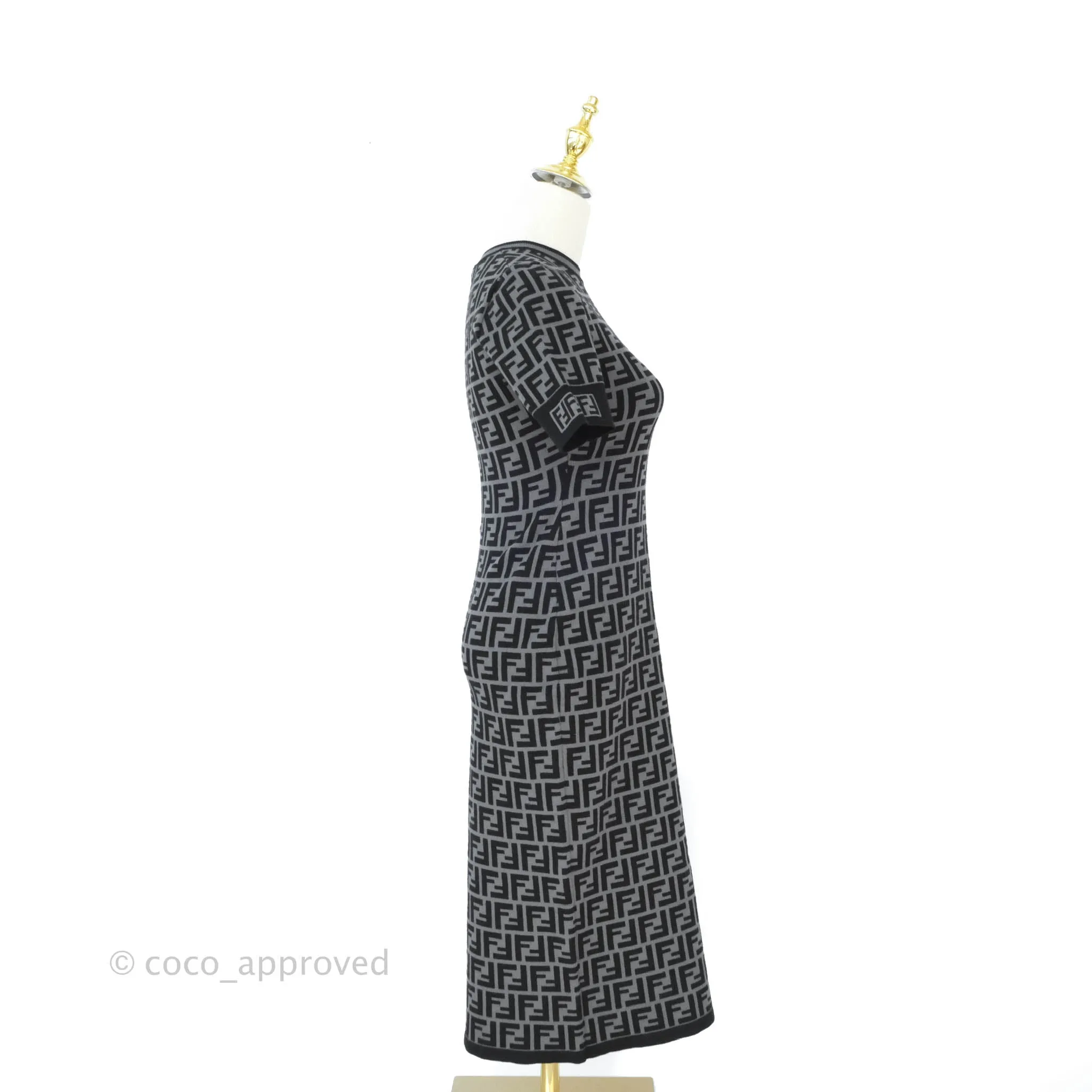 Fendi FF Motif Fabric Dress Black