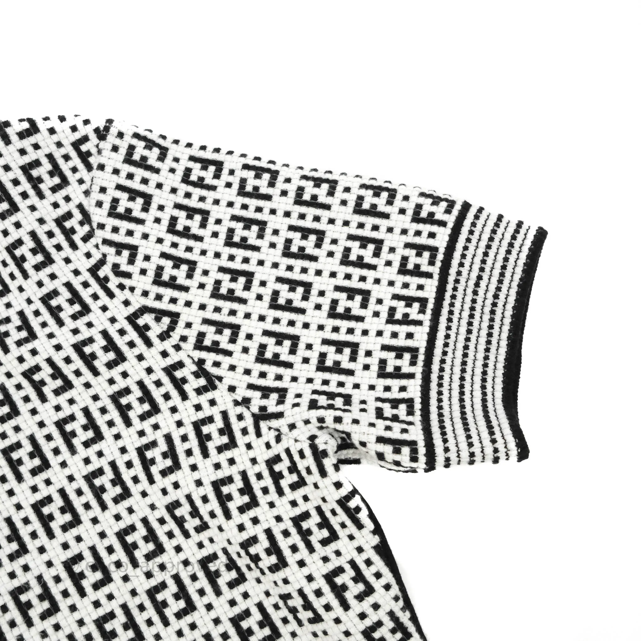 Fendi FF Pattern Woven White Top