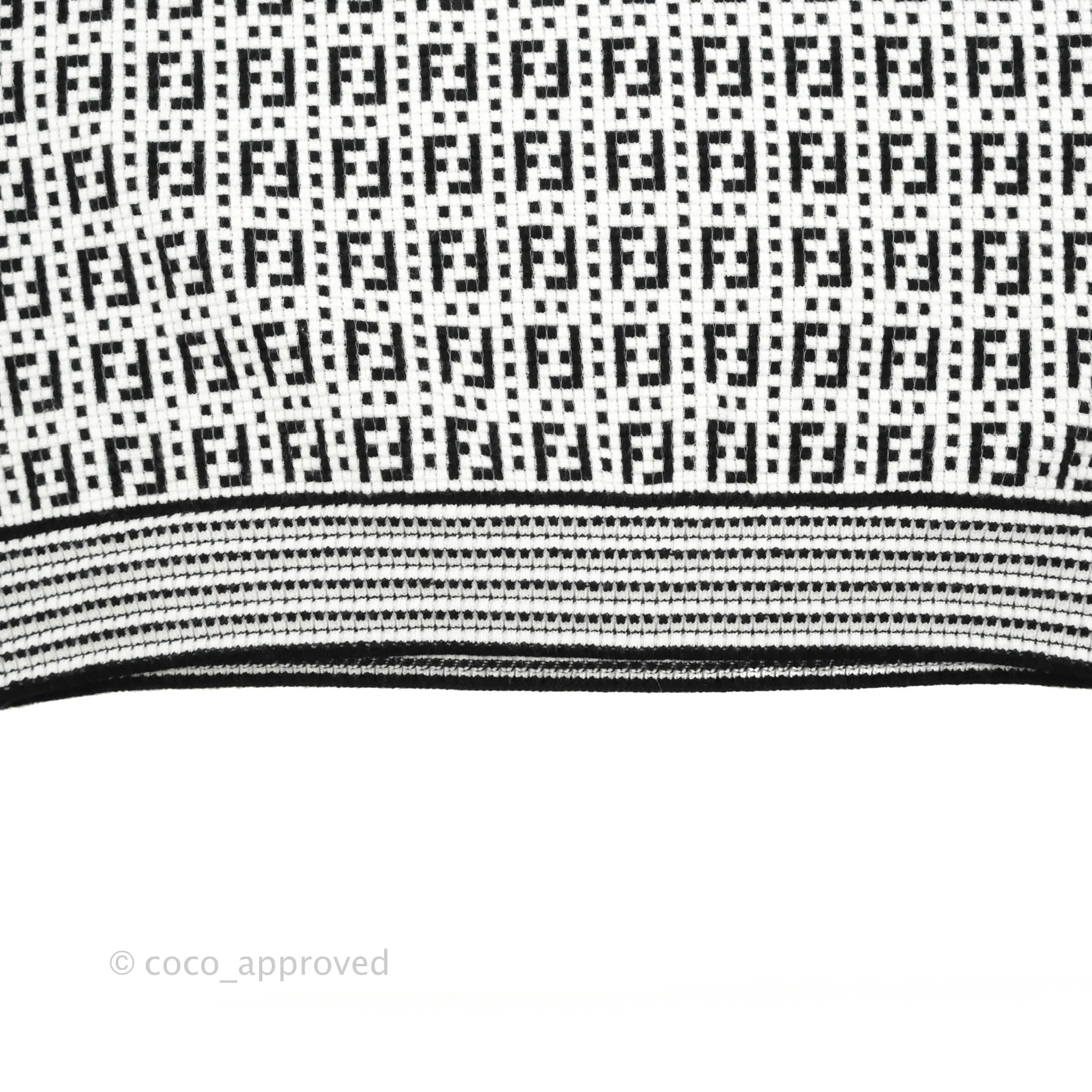 Fendi FF Pattern Woven White Top