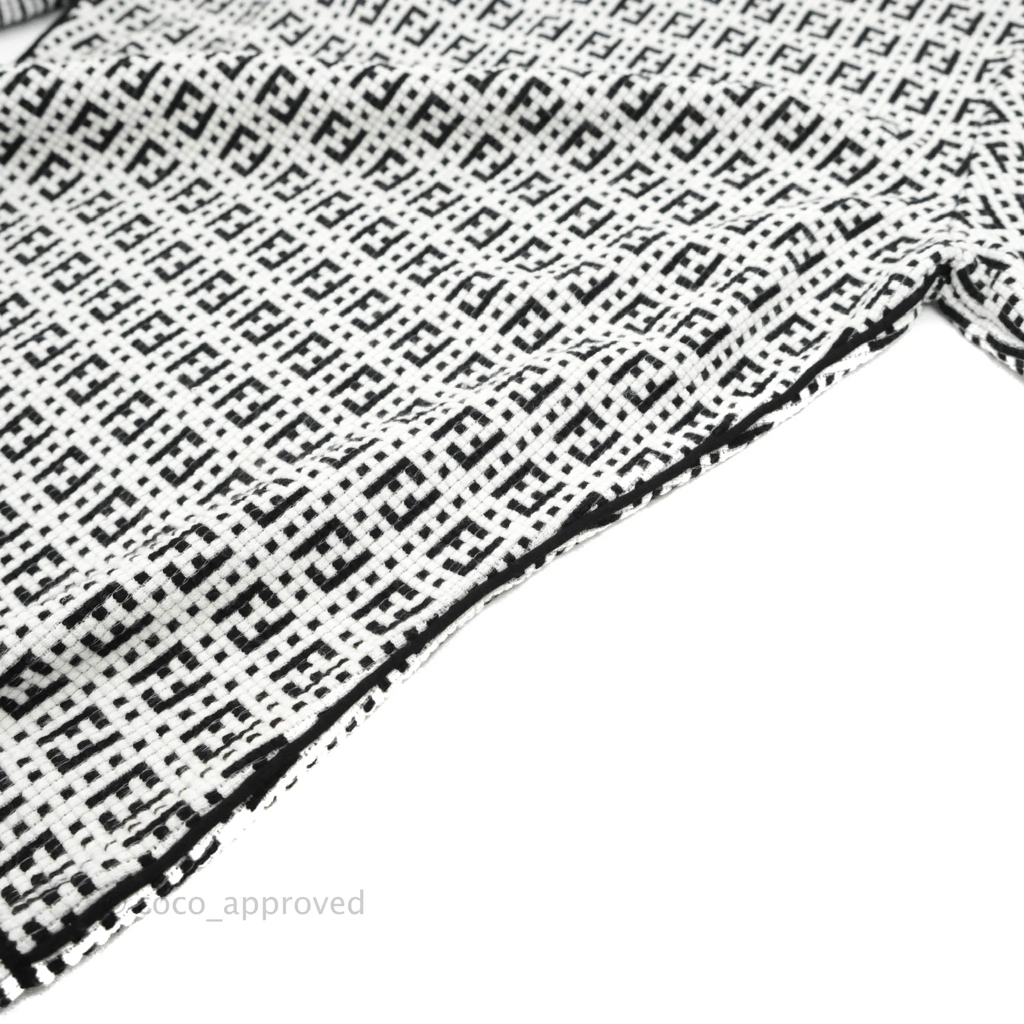Fendi FF Pattern Woven White Top