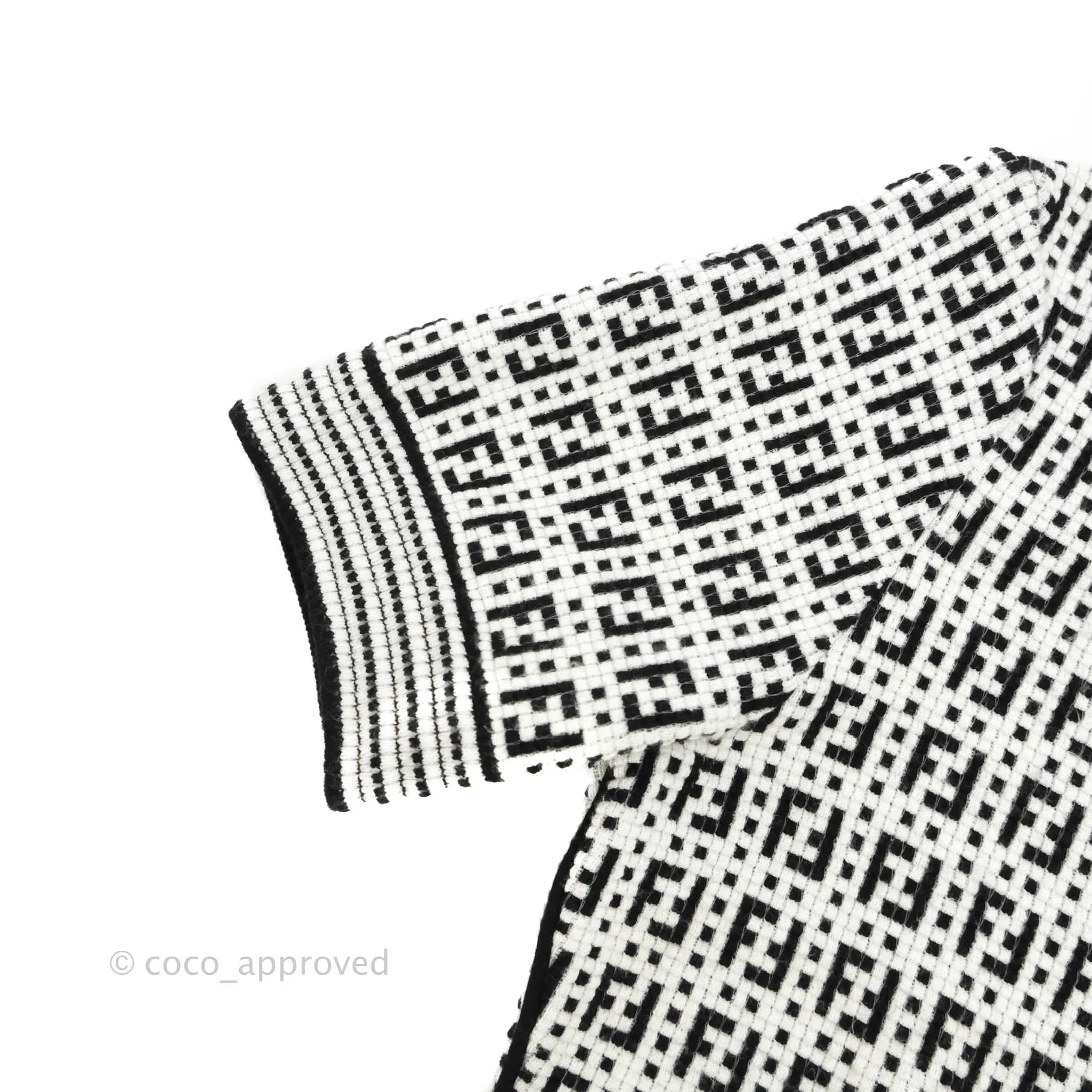 Fendi FF Pattern Woven White Top