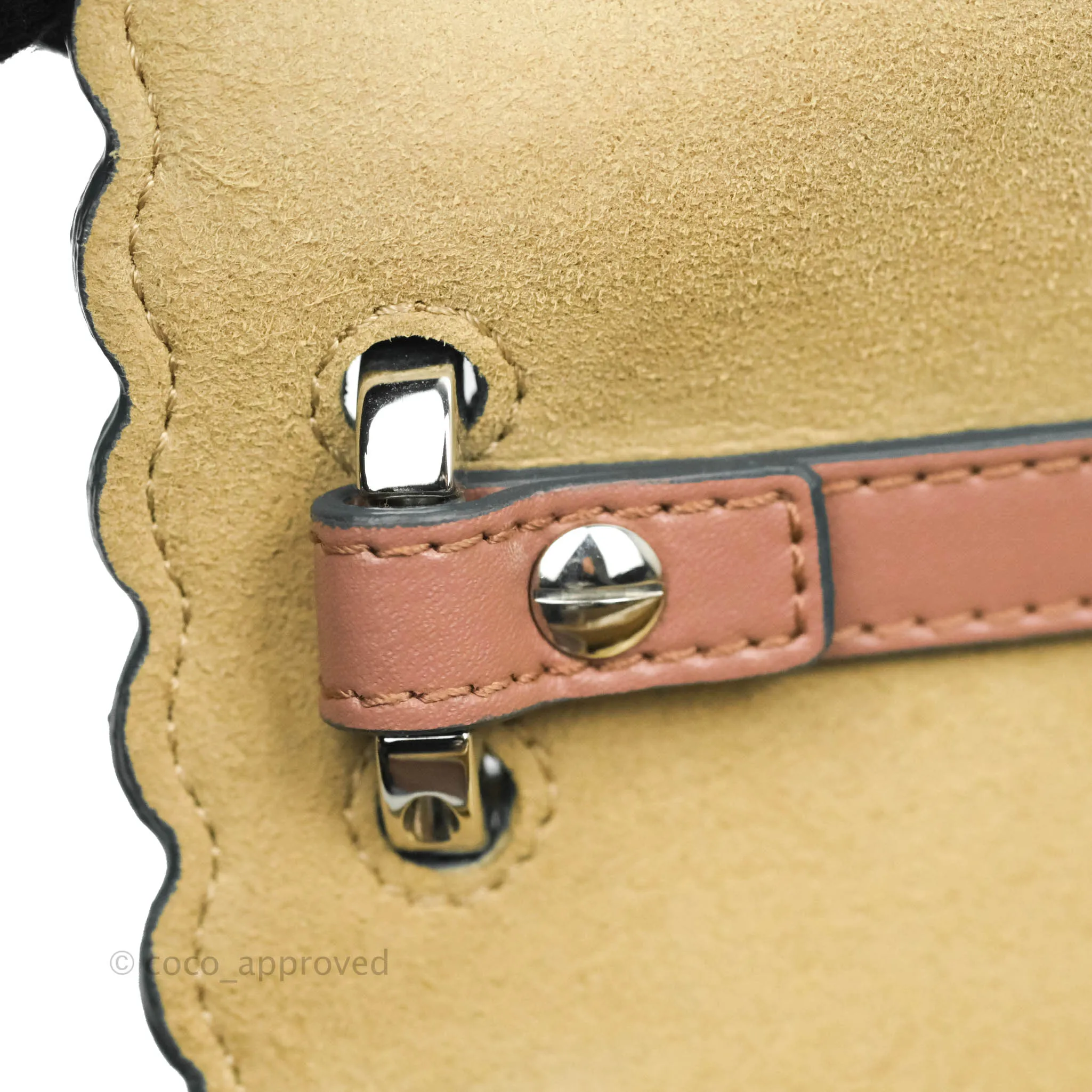Fendi Kan I Scalloped Shoulder Bag Dark Pink Silver Hardware