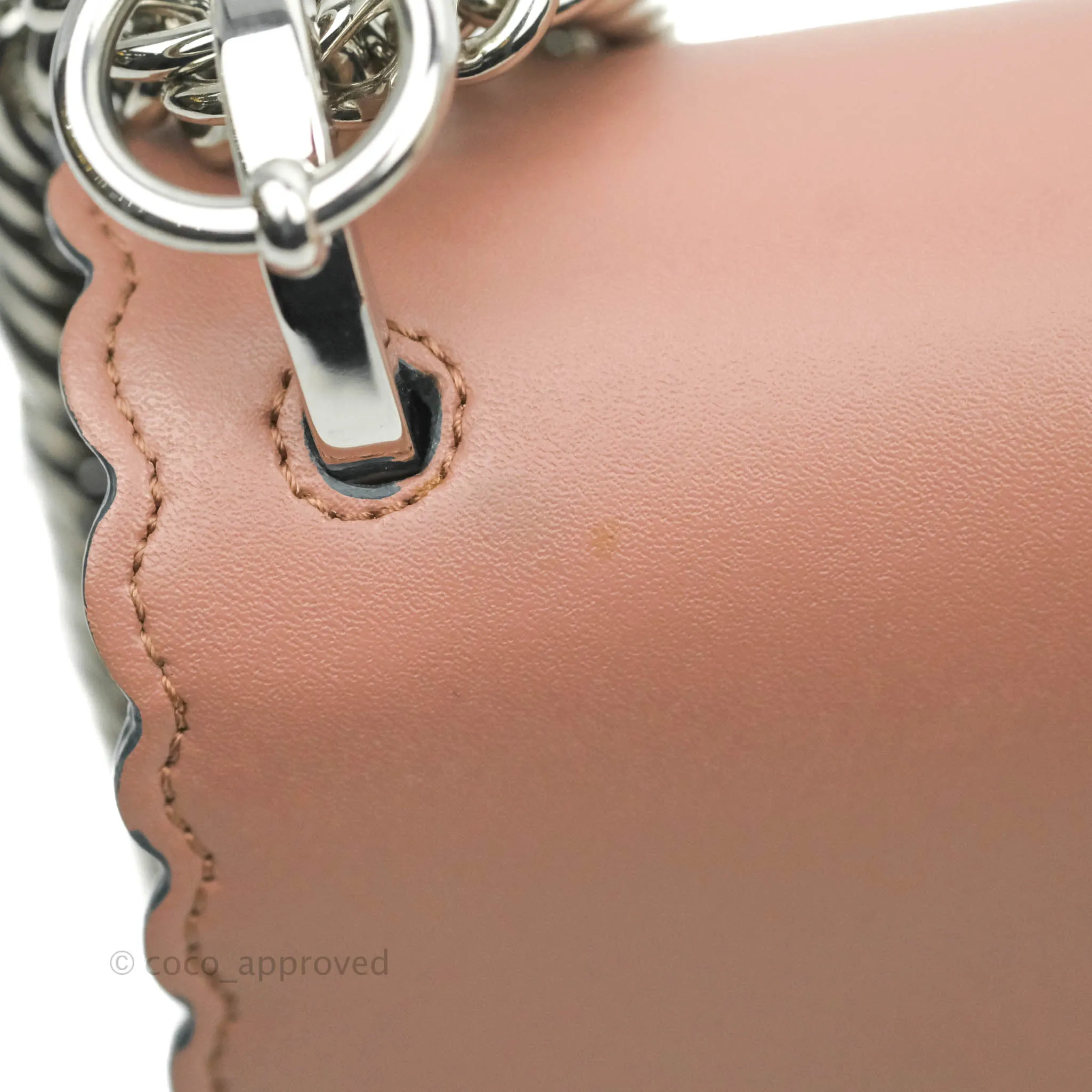 Fendi Kan I Scalloped Shoulder Bag Dark Pink Silver Hardware
