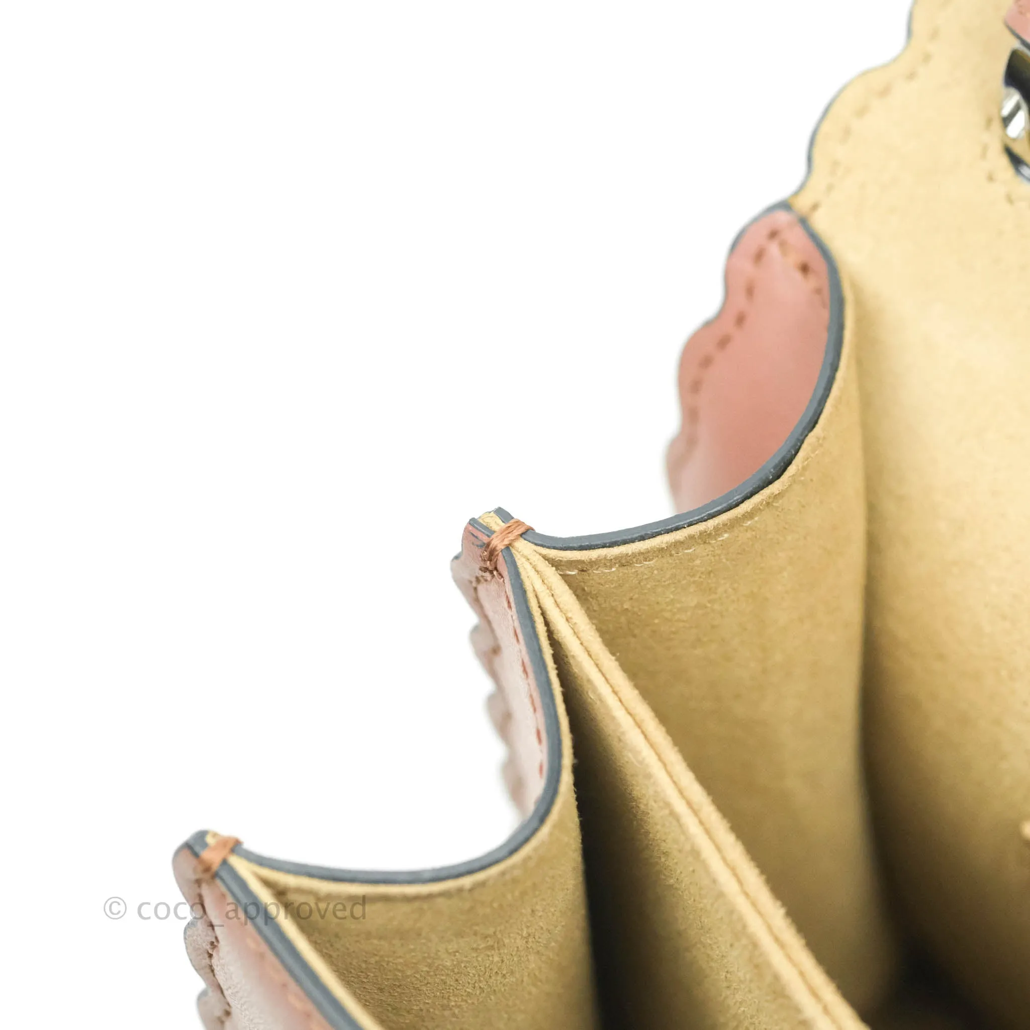 Fendi Kan I Scalloped Shoulder Bag Dark Pink Silver Hardware