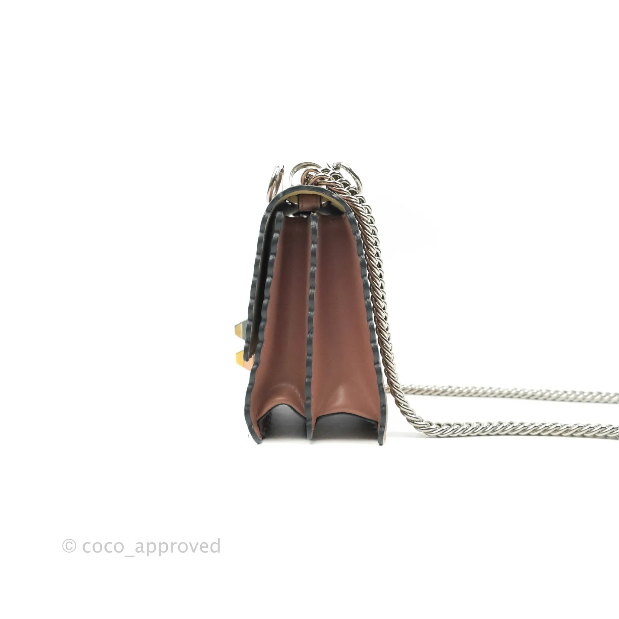 Fendi Kan I Scalloped Shoulder Bag Dark Pink Silver Hardware