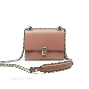 Fendi Kan I Scalloped Shoulder Bag Dark Pink Silver Hardware