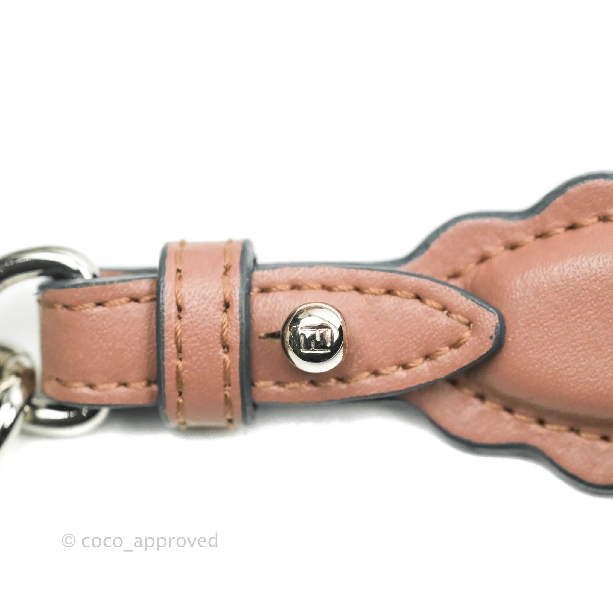 Fendi Kan I Scalloped Shoulder Bag Dark Pink Silver Hardware