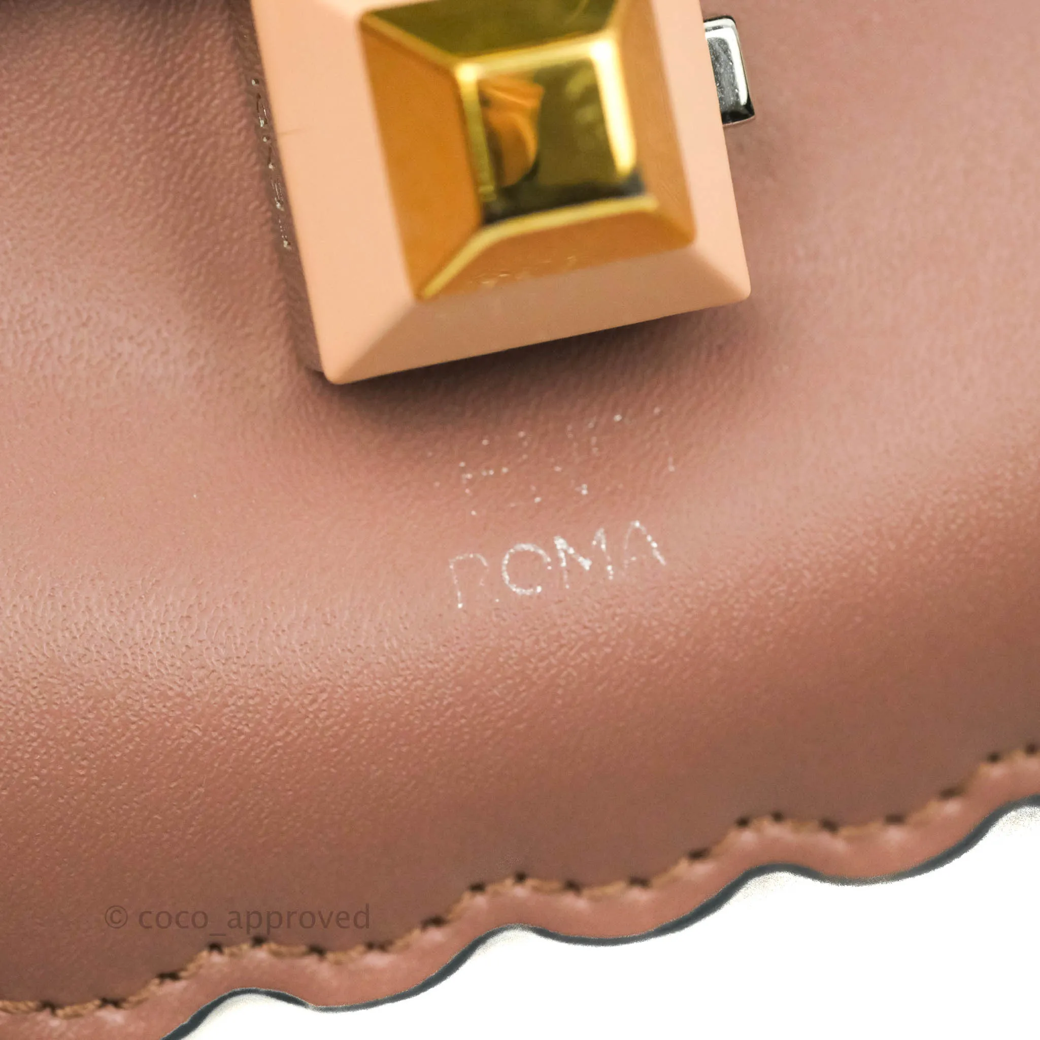 Fendi Kan I Scalloped Shoulder Bag Dark Pink Silver Hardware