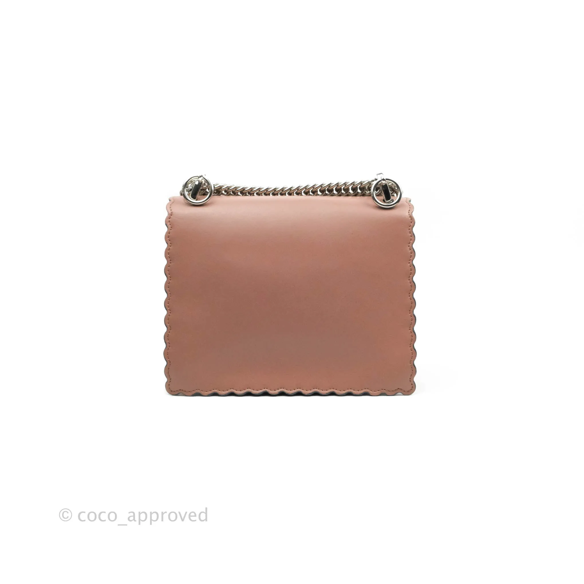 Fendi Kan I Scalloped Shoulder Bag Dark Pink Silver Hardware