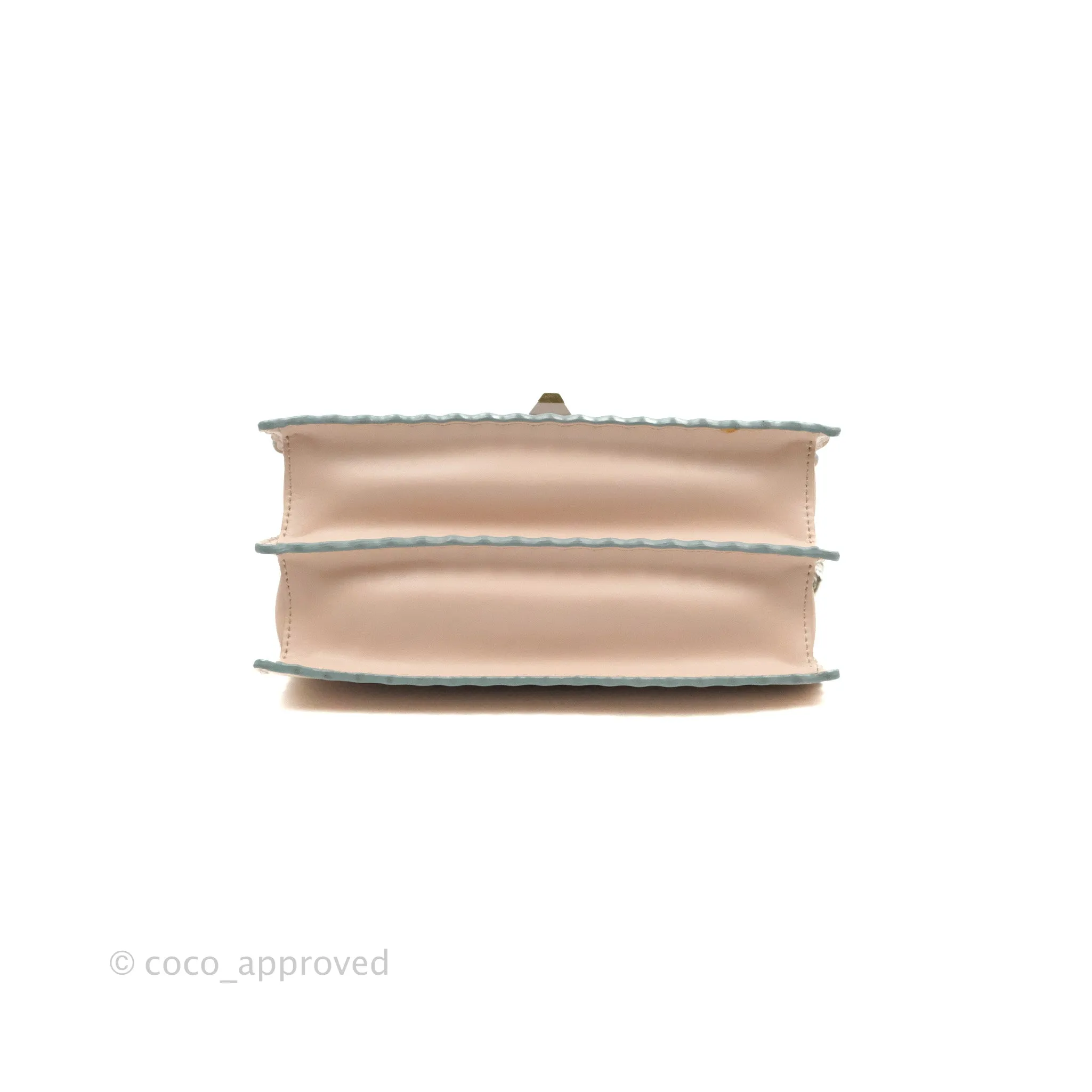 Fendi Kan I Scalloped Shoulder Bag Pale Pink Silver Hardware
