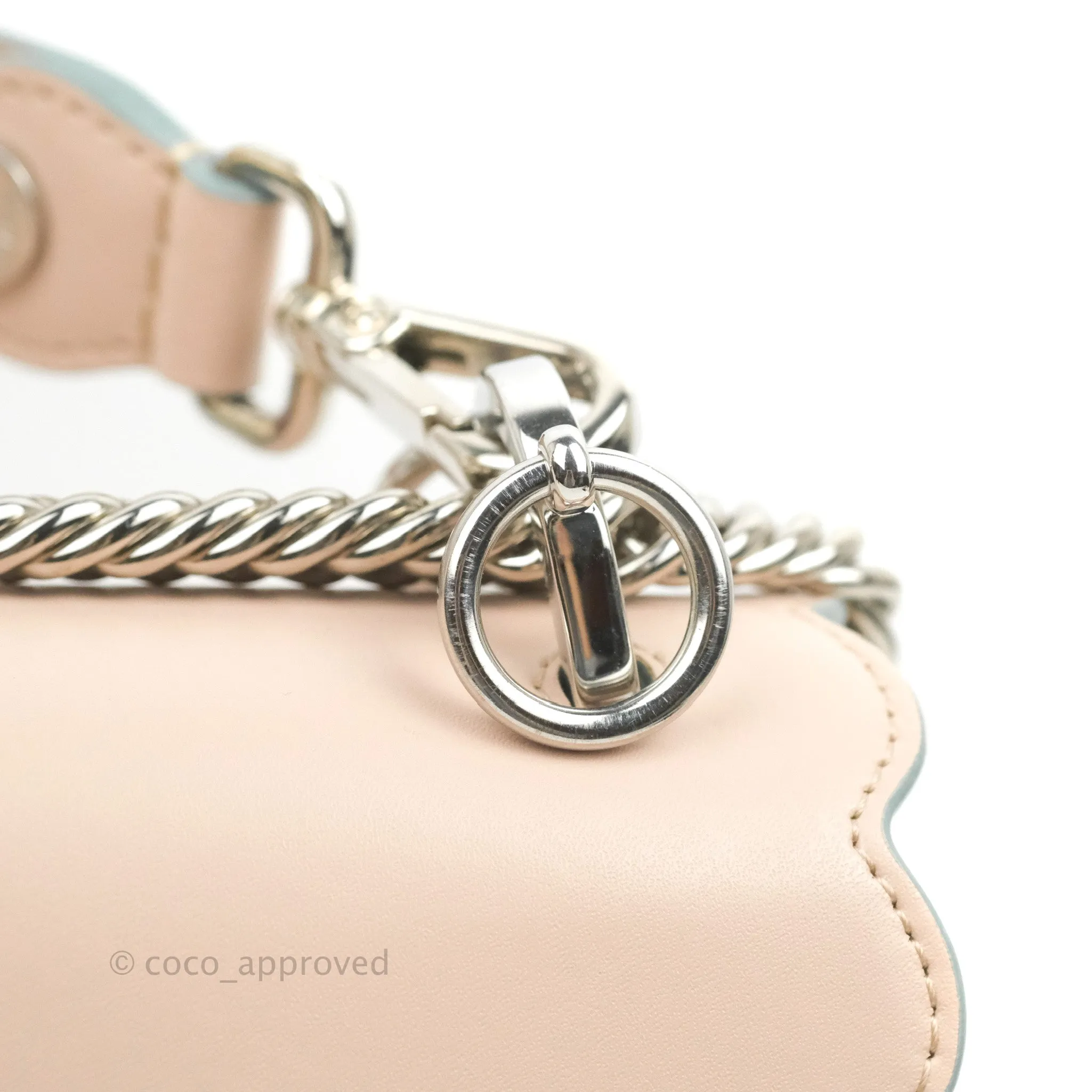 Fendi Kan I Scalloped Shoulder Bag Pale Pink Silver Hardware