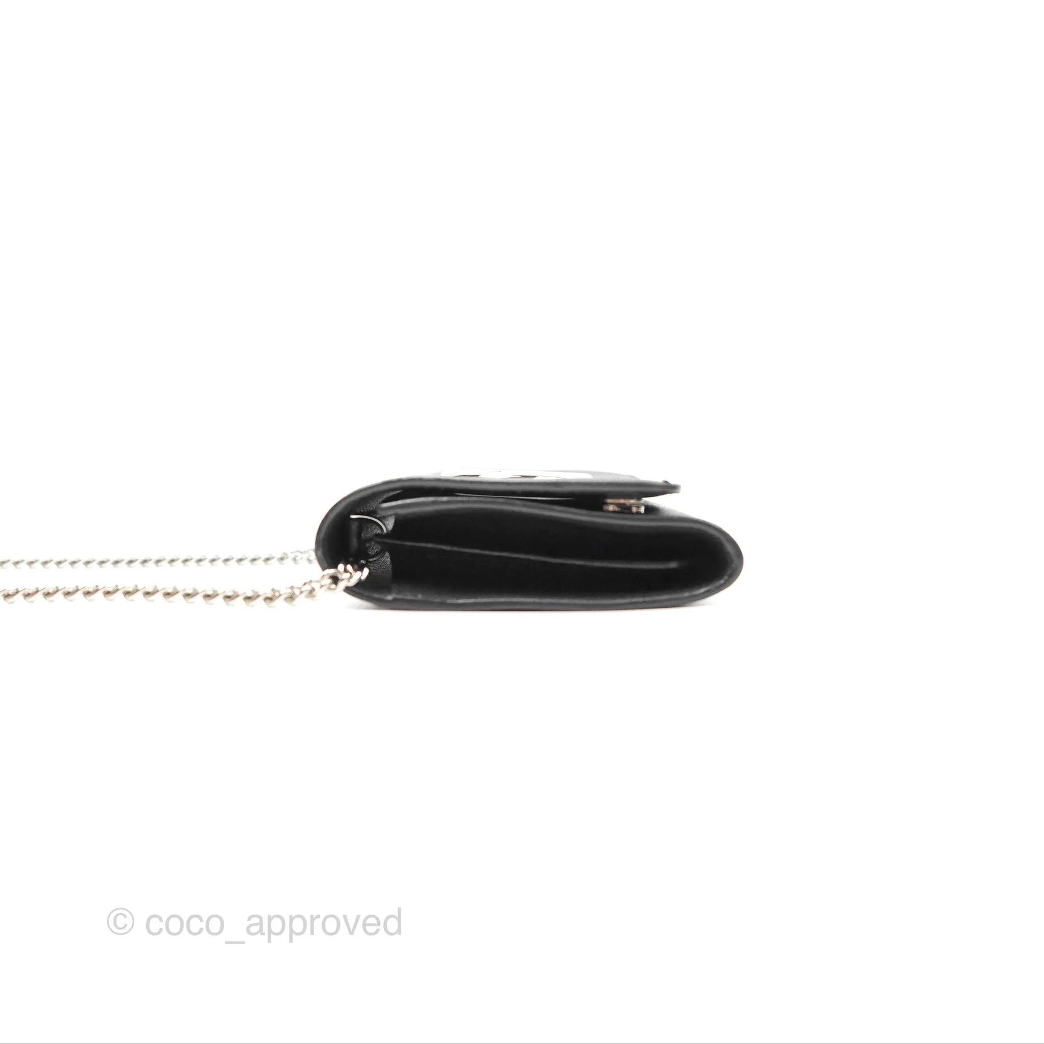 Fendi Kan I Wallet on Chain Black Silver Hardware