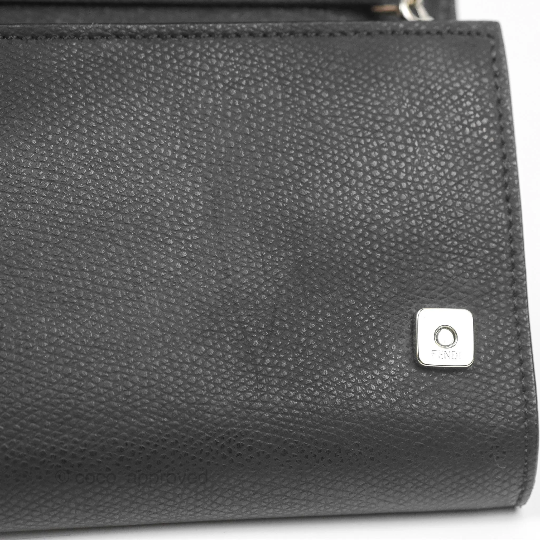 Fendi Kan I Wallet on Chain Black Silver Hardware