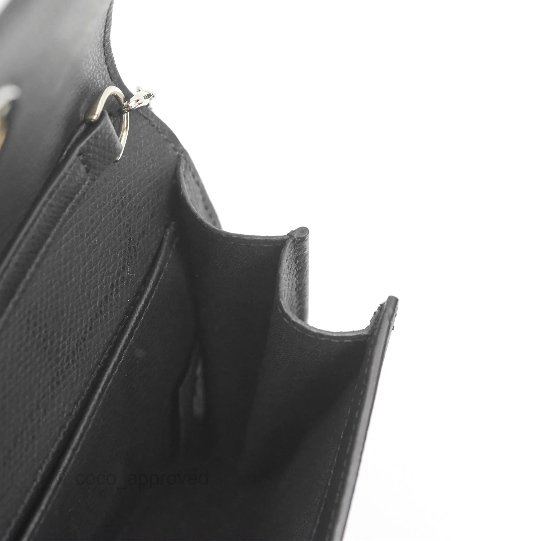 Fendi Kan I Wallet on Chain Black Silver Hardware