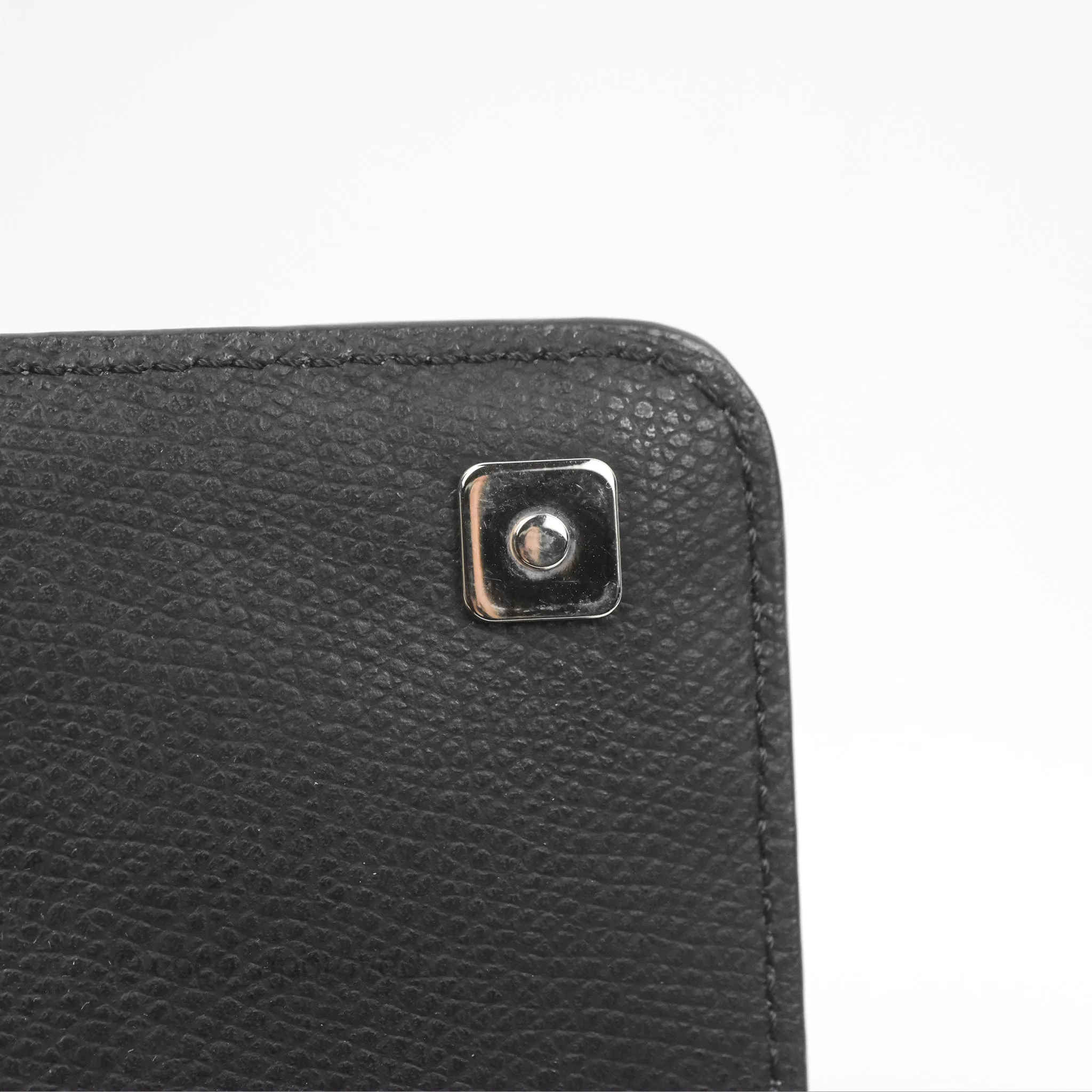 Fendi Kan I Wallet on Chain Black Silver Hardware