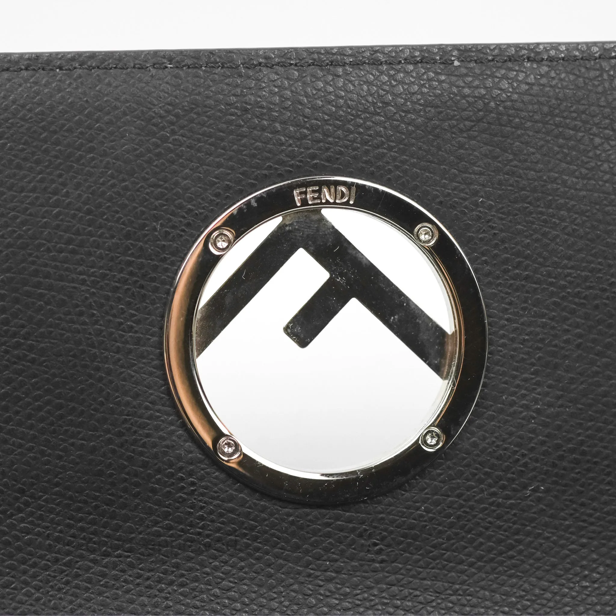 Fendi Kan I Wallet on Chain Black Silver Hardware