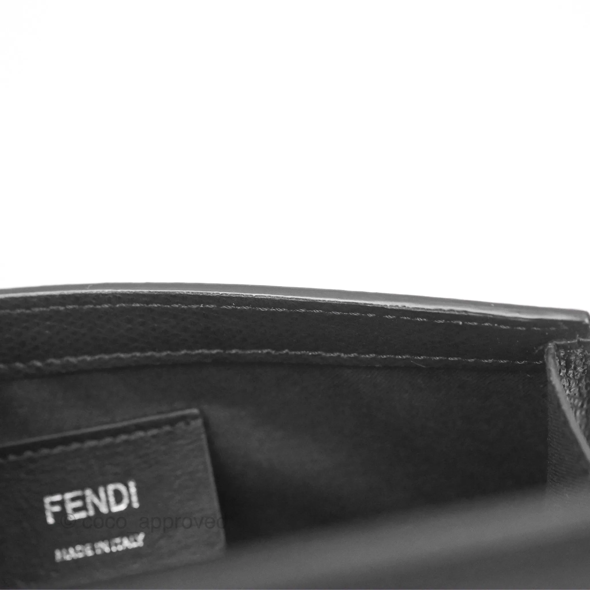 Fendi Kan I Wallet on Chain Black Silver Hardware