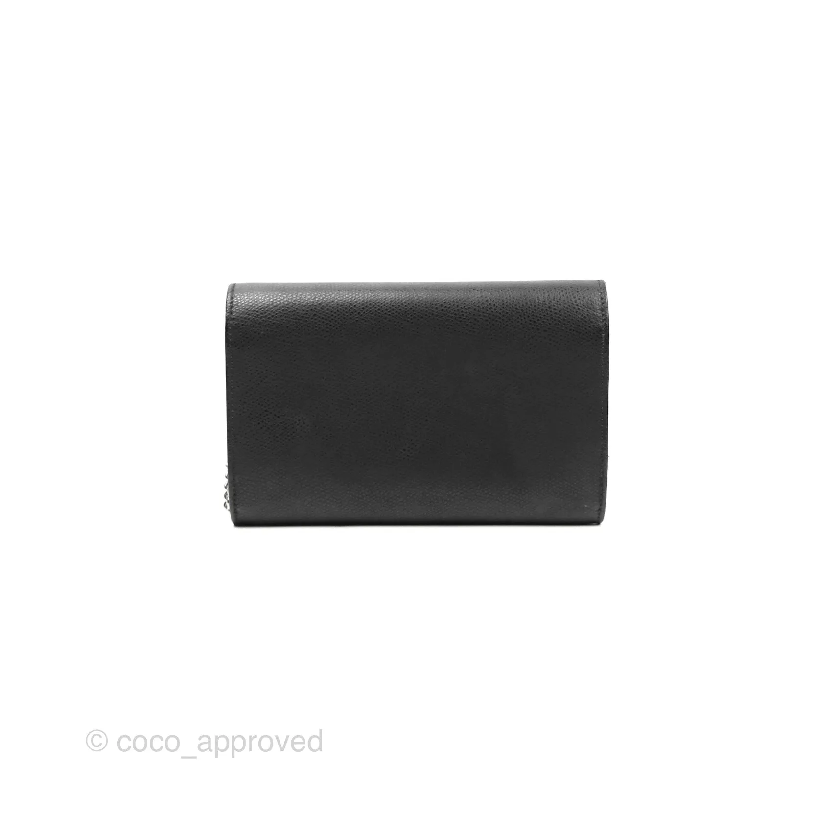 Fendi Kan I Wallet on Chain Black Silver Hardware