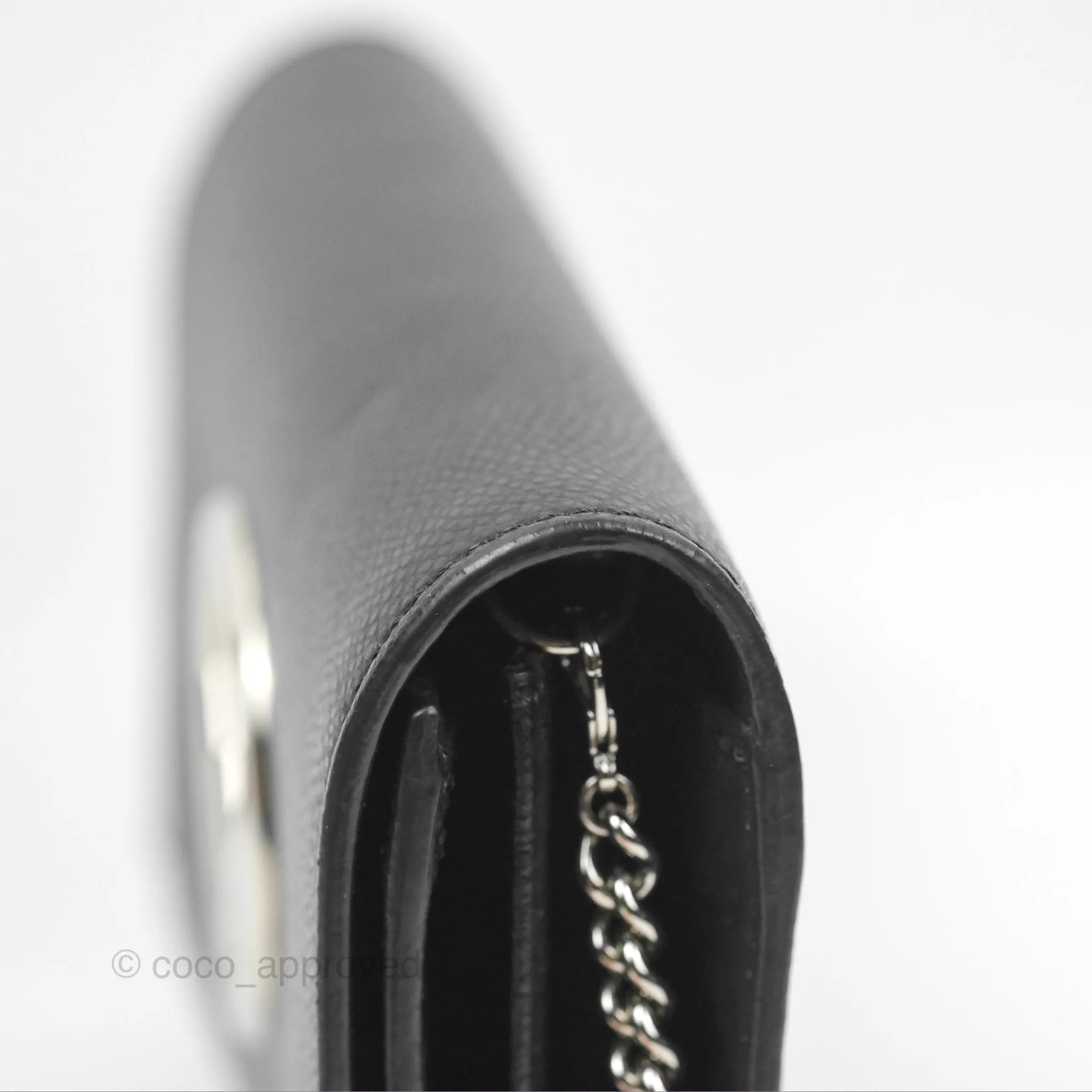 Fendi Kan I Wallet on Chain Black Silver Hardware