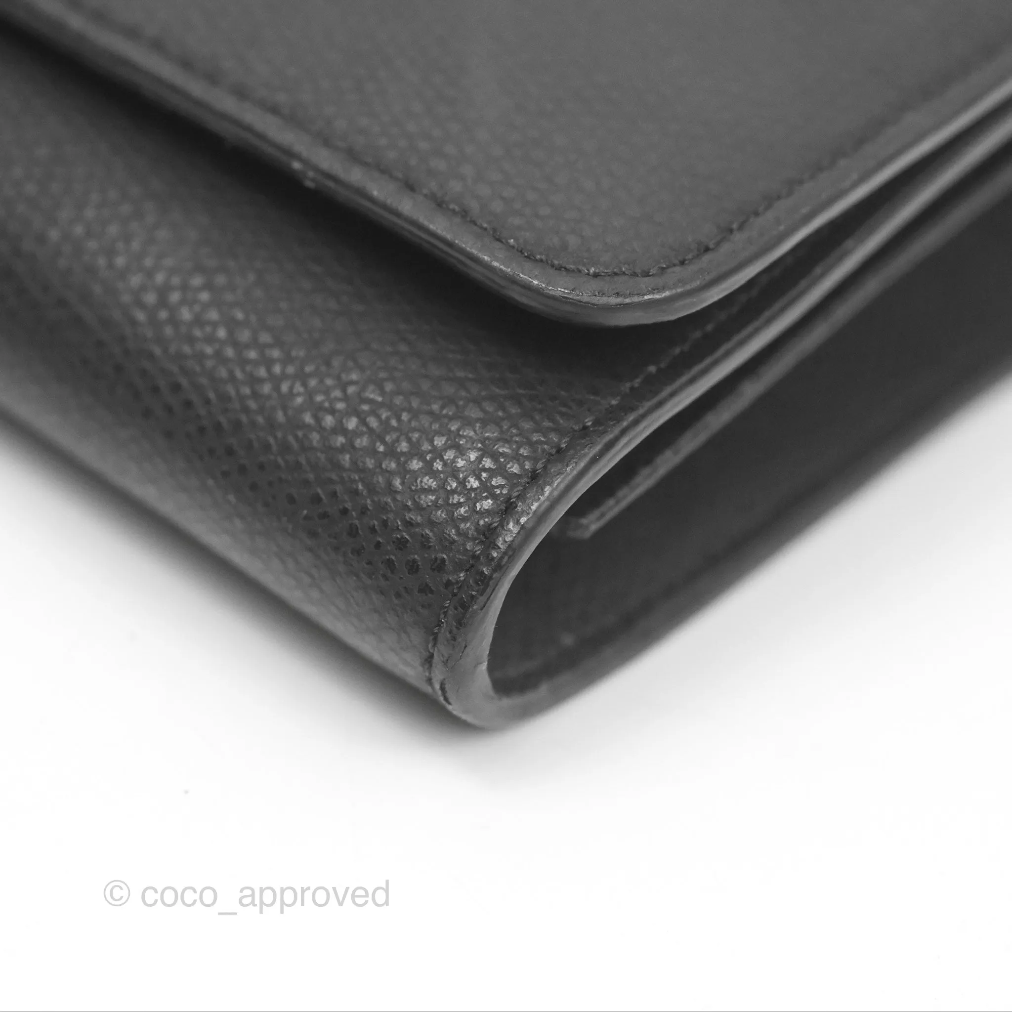 Fendi Kan I Wallet on Chain Black Silver Hardware