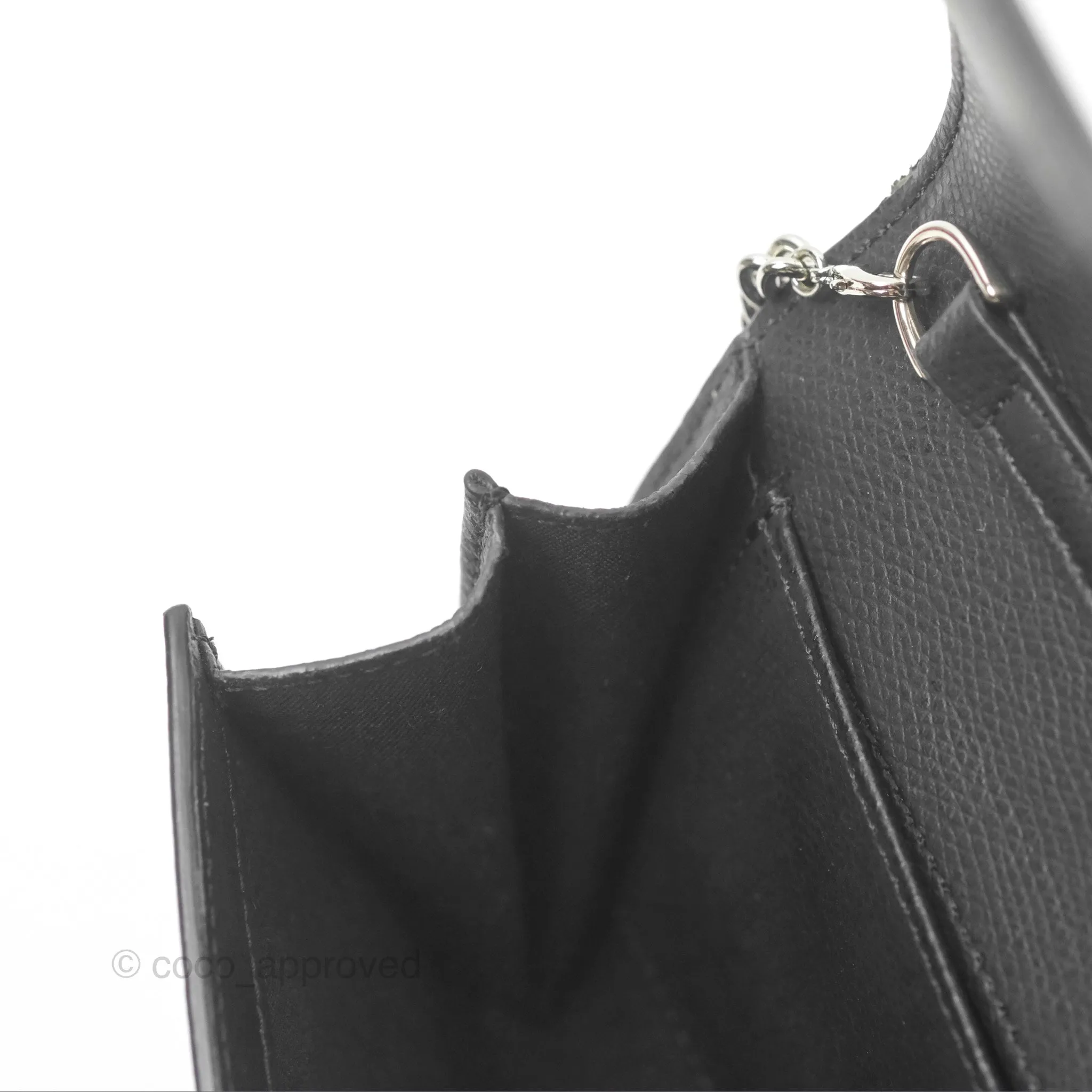 Fendi Kan I Wallet on Chain Black Silver Hardware